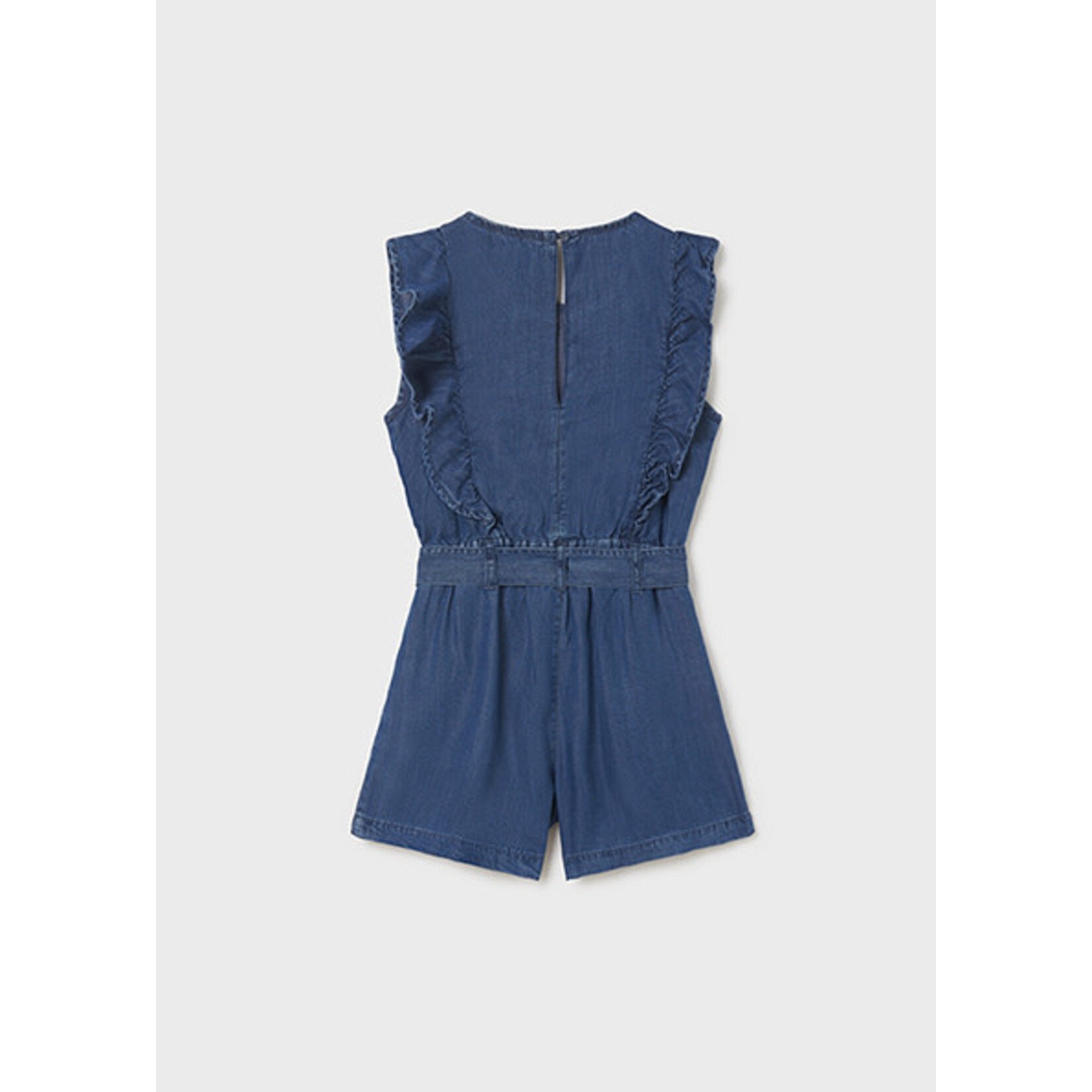 MAYORAL TWEEN RUFFLED DENIM TWEEN ROMPER
