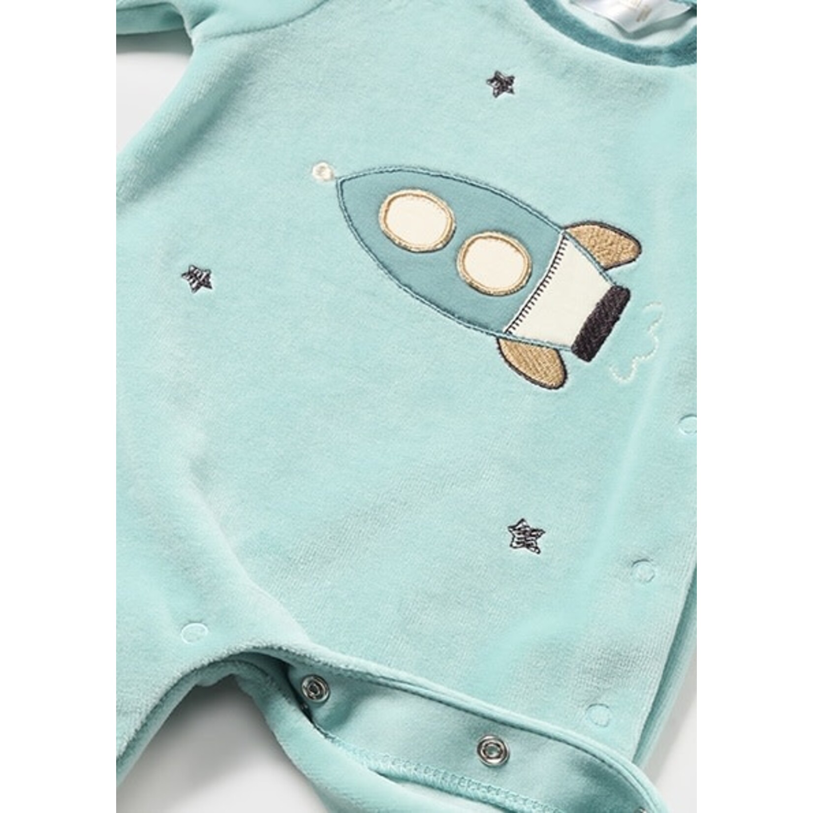MAYORAL NEWBORN Baby Boy Velour Space Footed Sleeper
