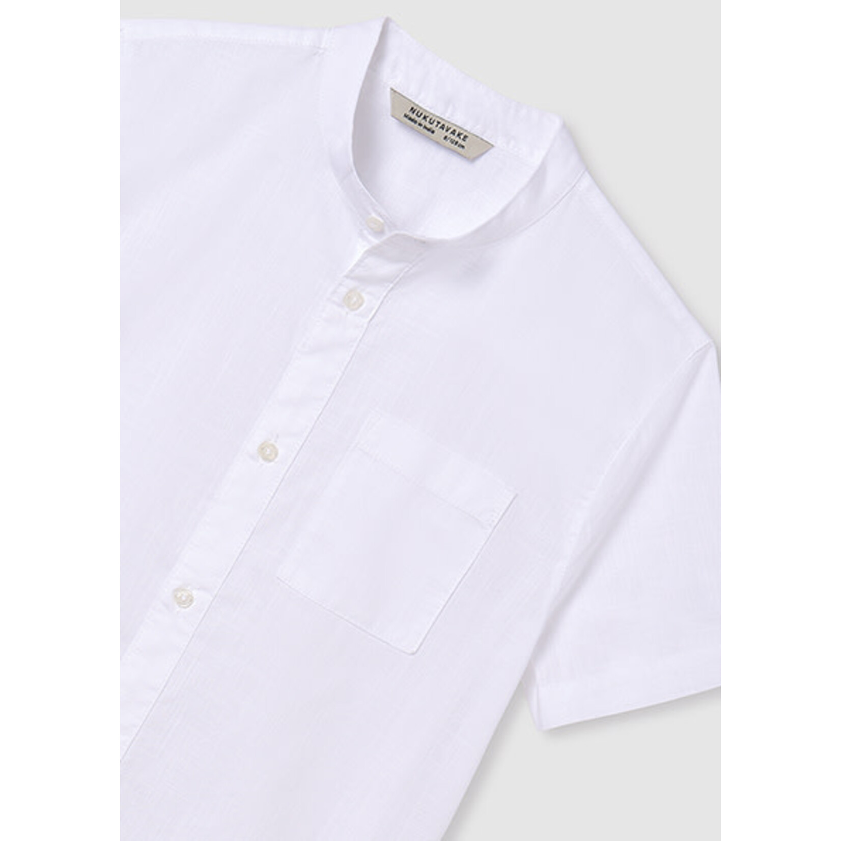 MAYORAL TWEEN MANDARIAN COLLAR COTTON SHIRT