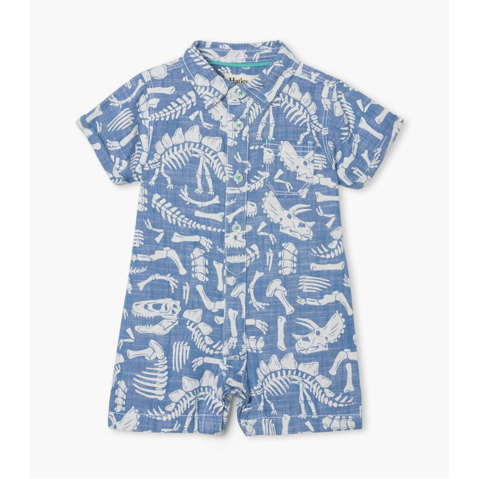 HATLEY DINO FOSSILS BABY WOVEN ROMPER