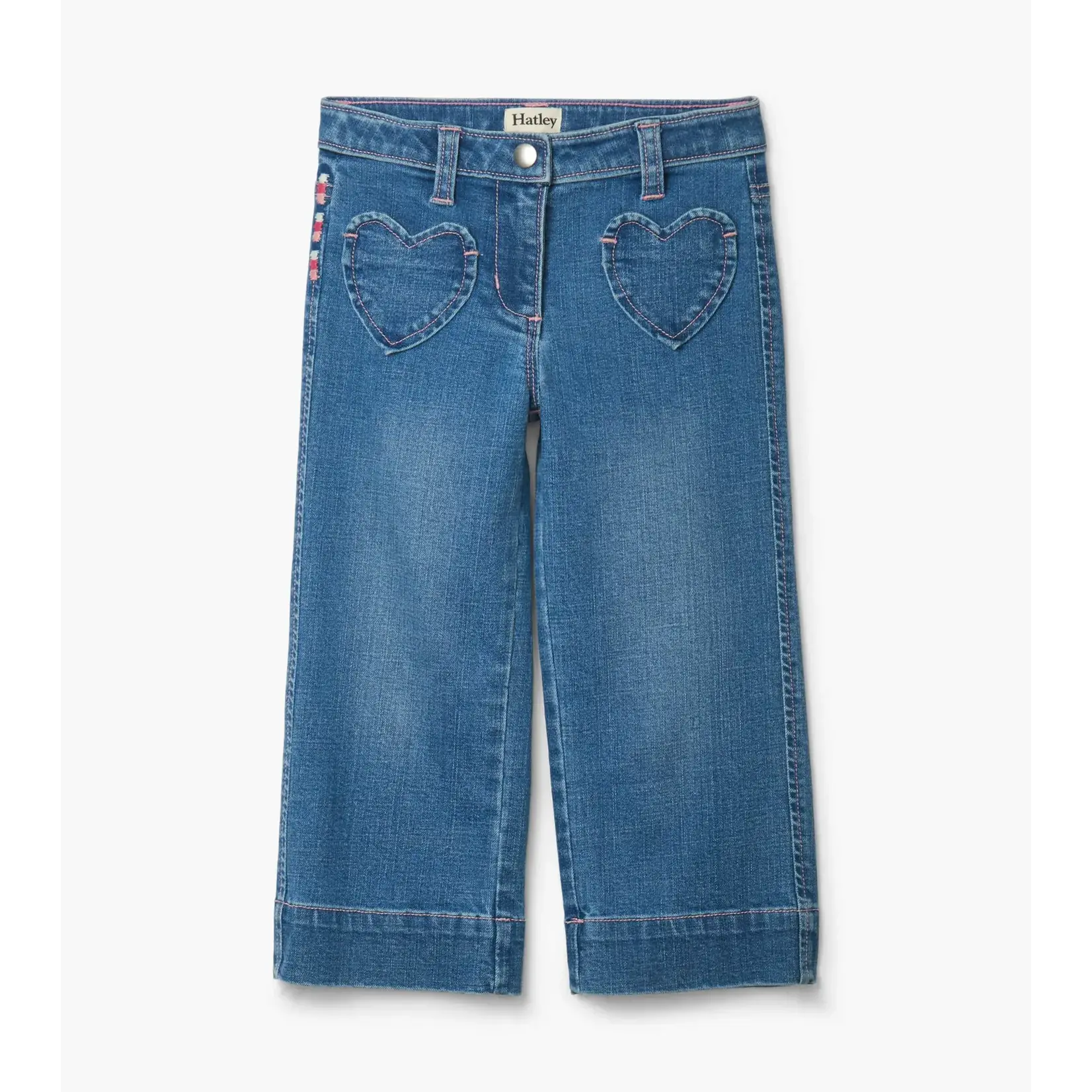 HATLEY STRETCH DENIM WIDE LEG PANTS