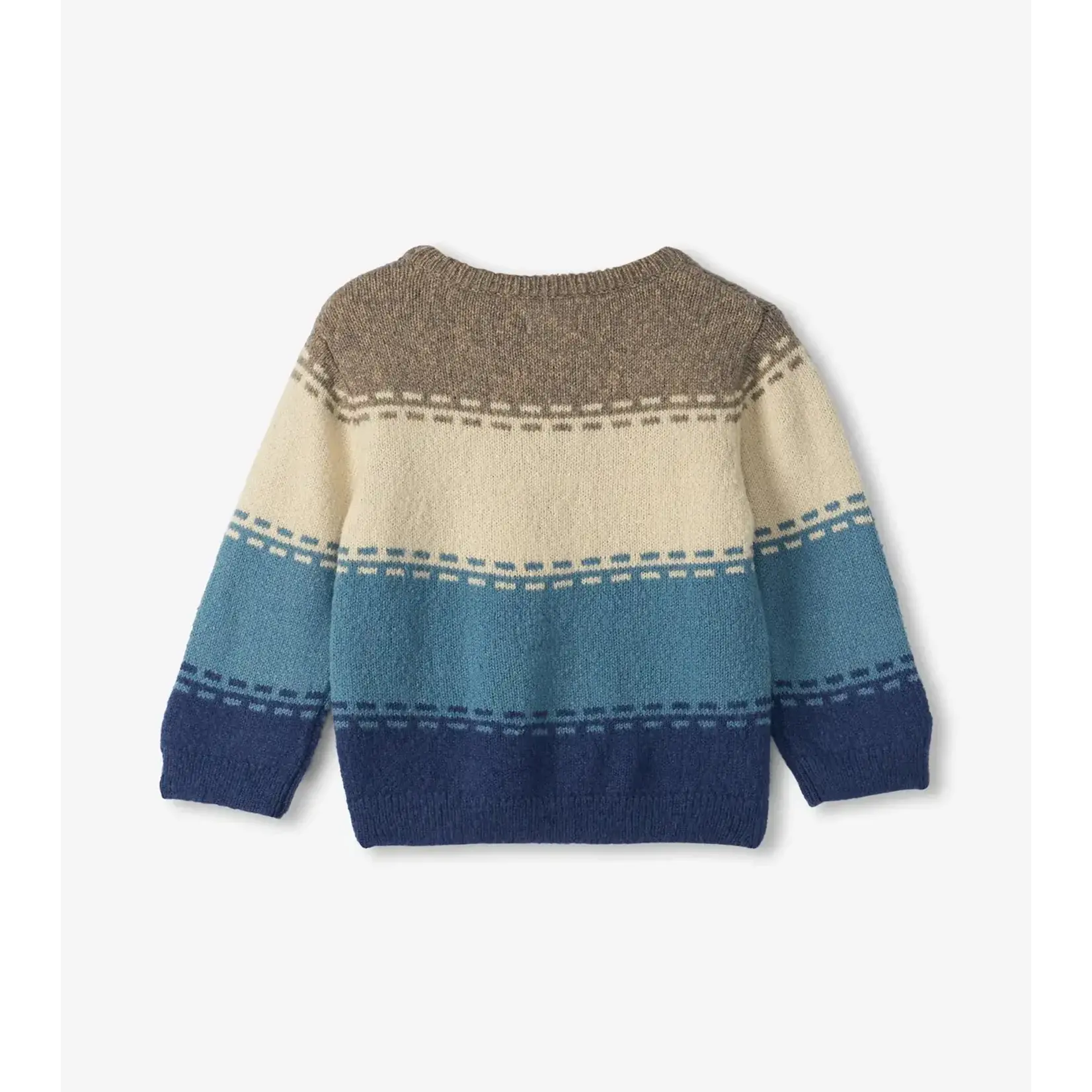 HATLEY BLUE COMBO CREW NECK BABY KNIT SWEATER