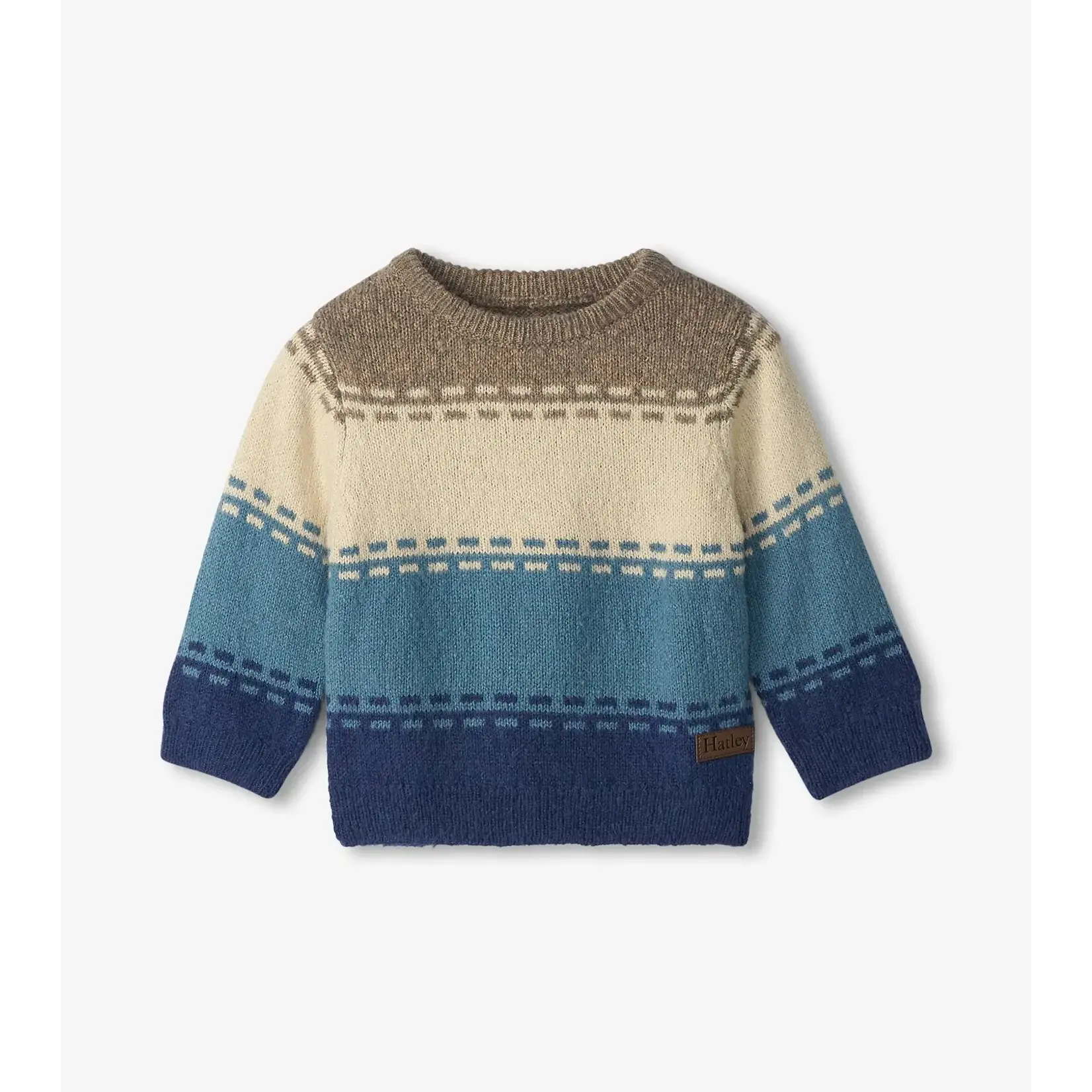 HATLEY BLUE COMBO CREW NECK BOYS KNIT SWEATER