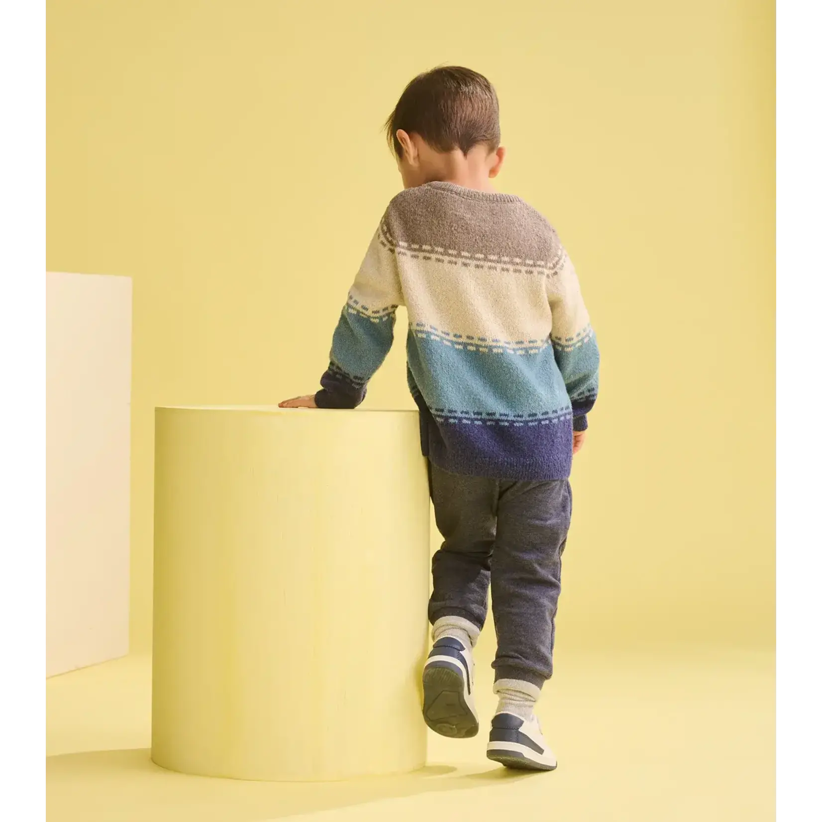 HATLEY BLUE COMBO CREW NECK BOYS KNIT SWEATER