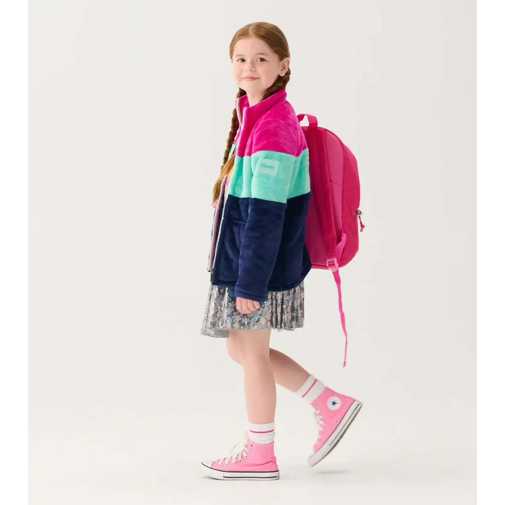 HATLEY Tween Girl Colorblock Fuzzy Fleece Zip Up