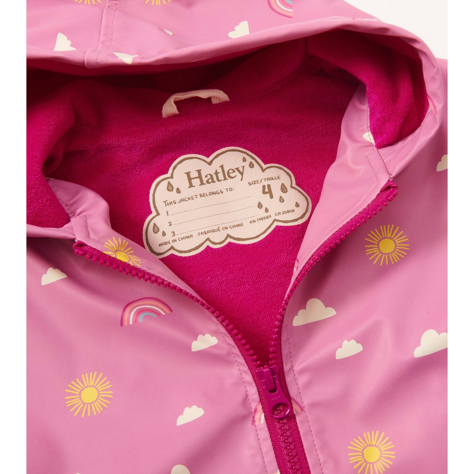 HATLEY SUN CHARMS GIRLS ZIP-UP RAIN JACKET