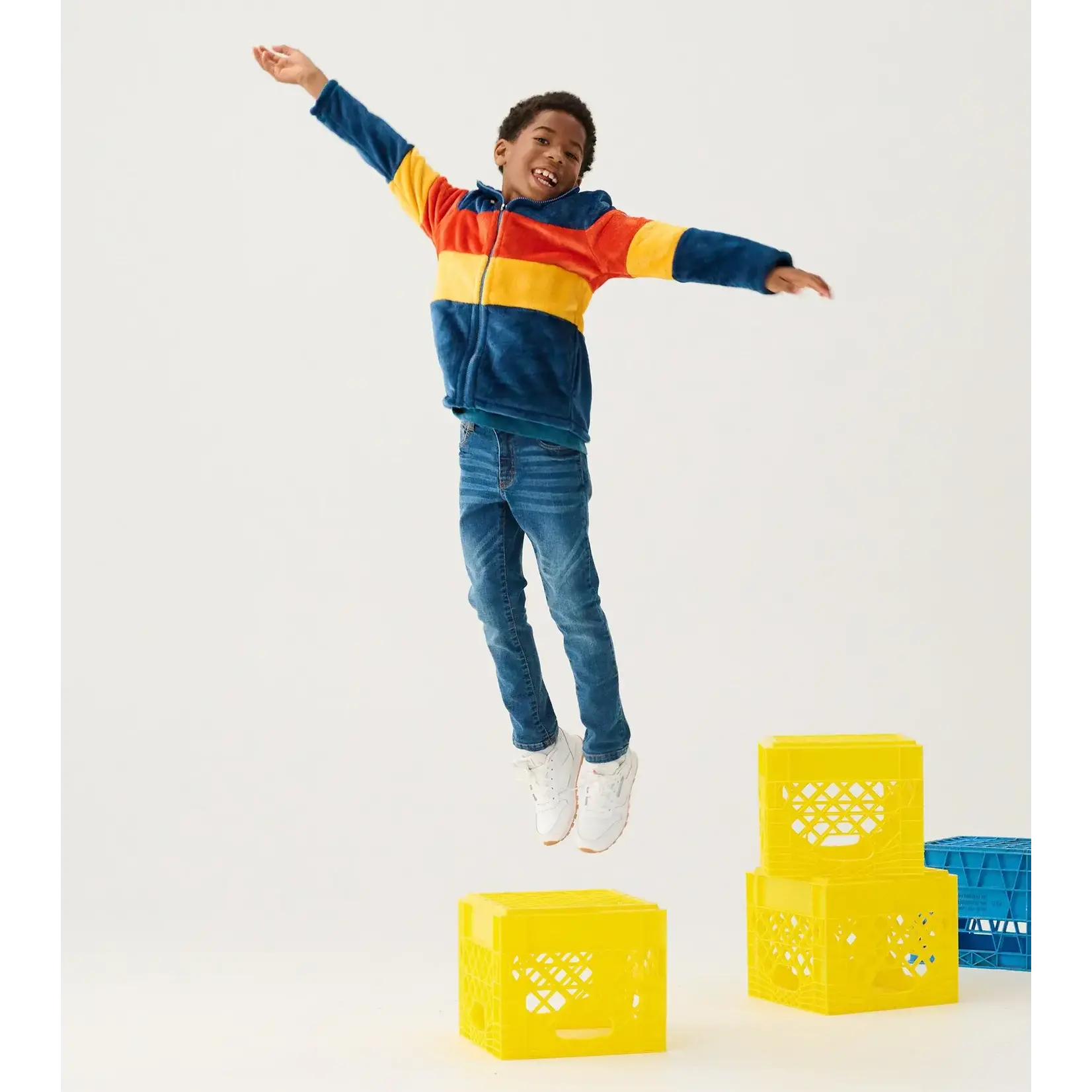 HATLEY COLOR BLOCK FUZZY FLEECE BOYS ZIP-UP JACKET