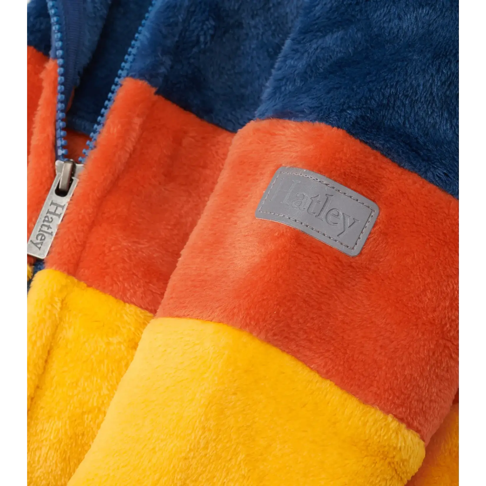 HATLEY Youth Boys Fuzzy Fleece Zip Up Jacket -Color Block 8-14