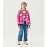 HATLEY HEARTS FUZZY FLEECE GIRLS ZIP-UP HOODIE