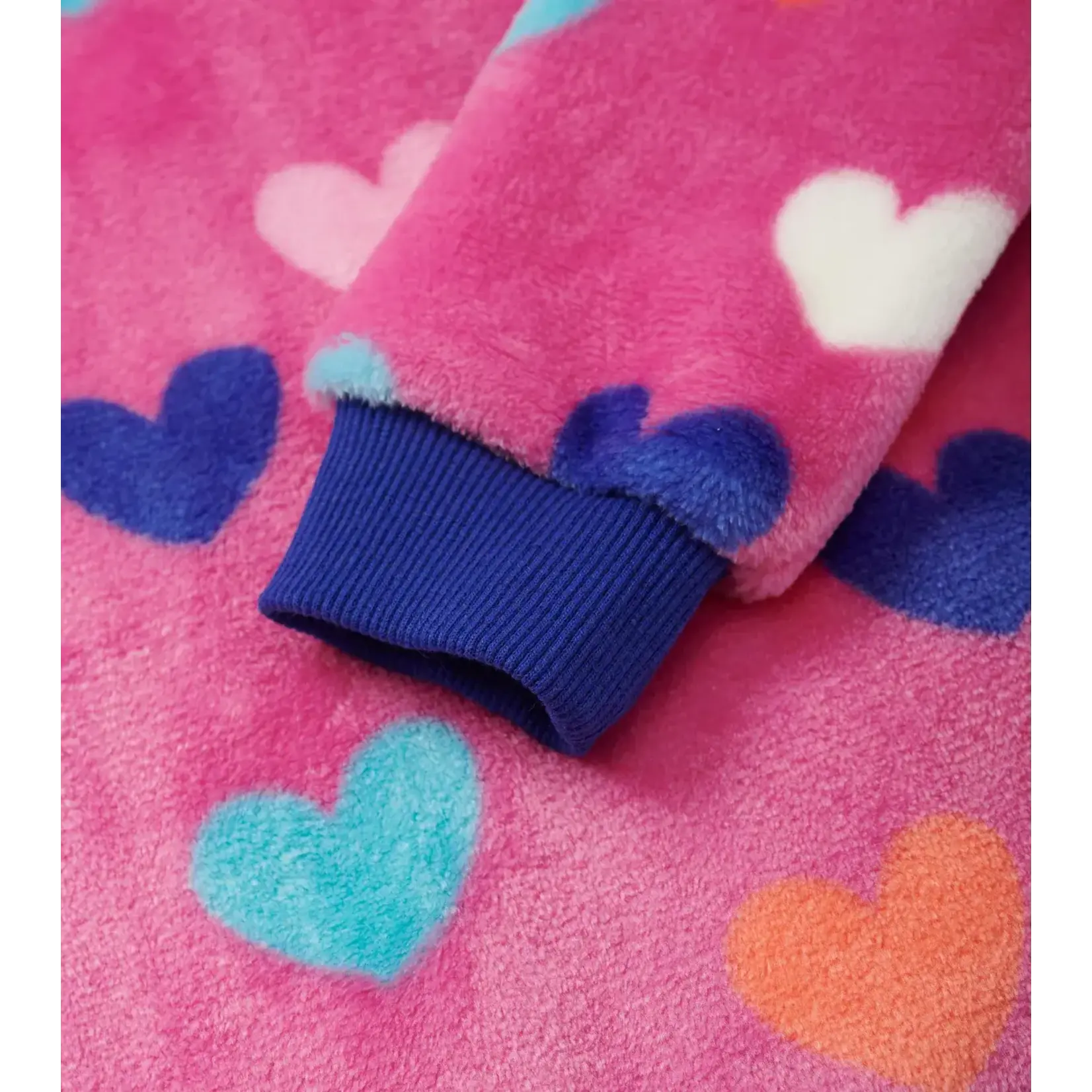 HATLEY HEARTS FUZZY FLEECE GIRLS ZIP-UP HOODIE