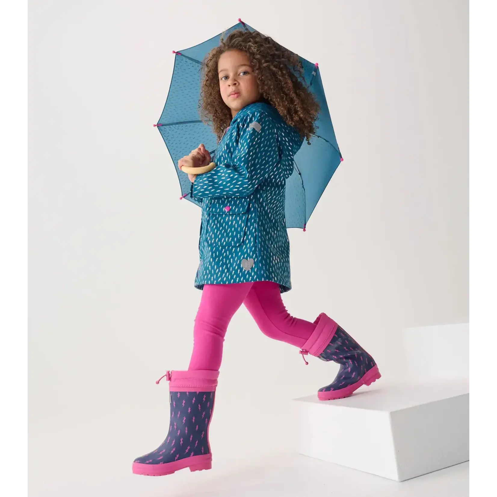 HATLEY MINI LIGHTENING BOLTS GIRLS ZIP-UP  RAIN JACKET