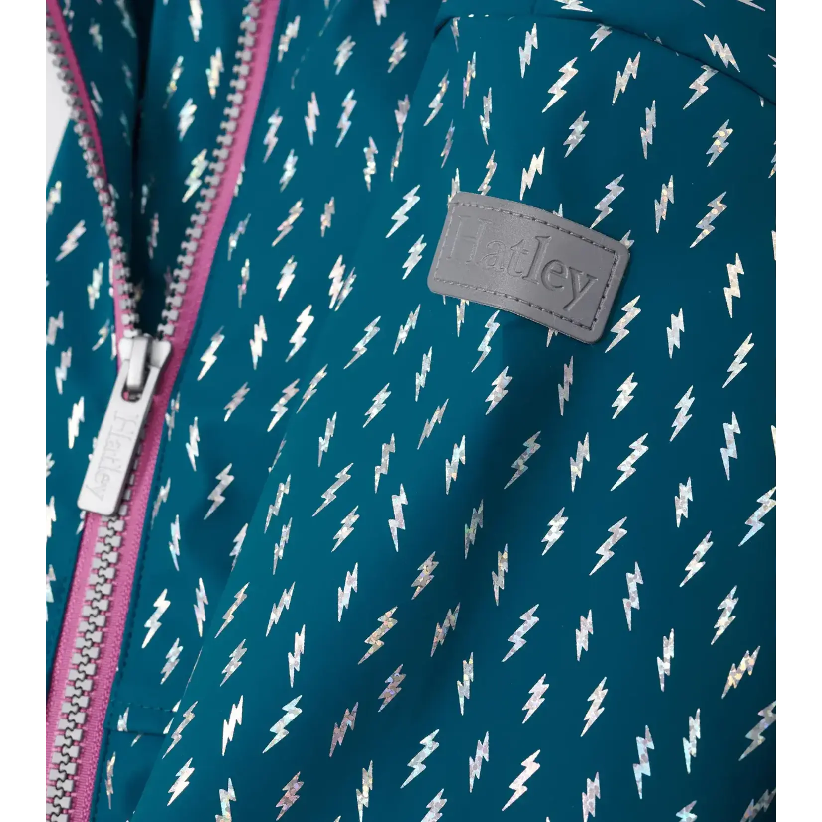 HATLEY MINI LIGHTENING BOLTS ZIP-UP TWEEN RAIN JACKET