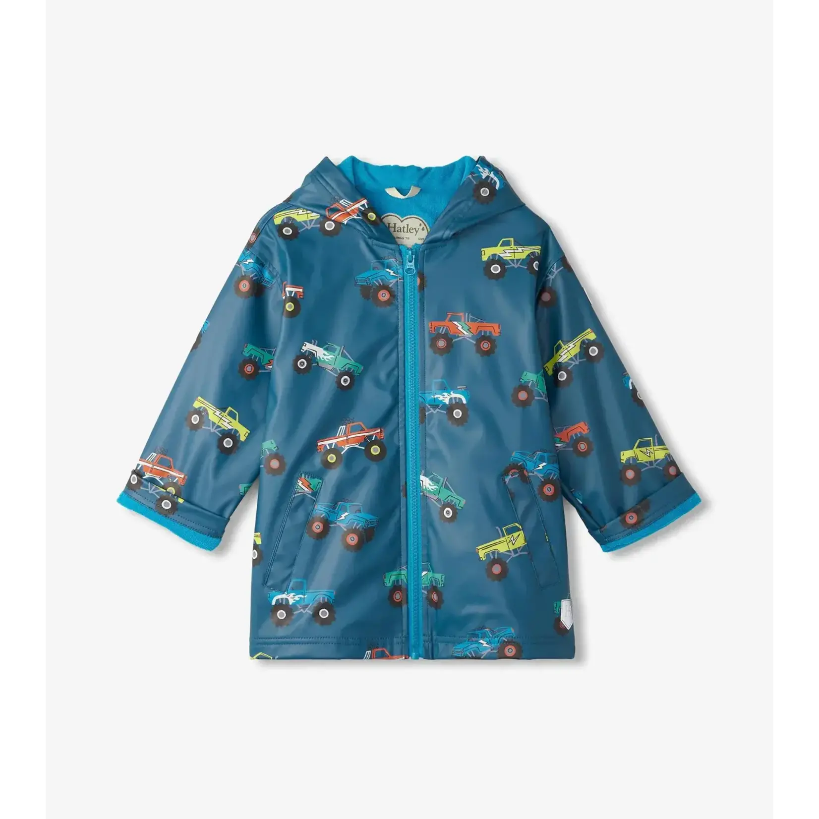 HATLEY MONSTER TRUCKS BOYS ZIP-UP RAIN JACKET