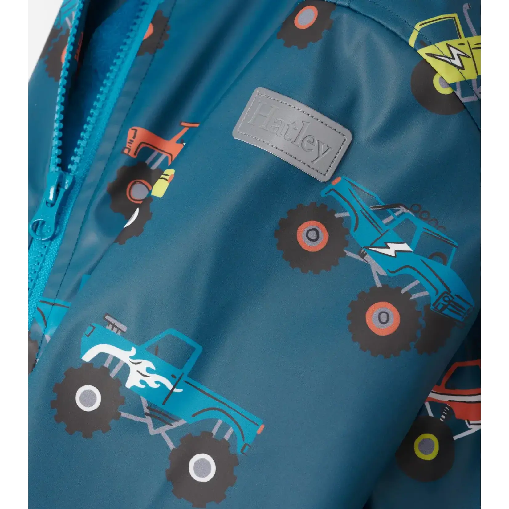 HATLEY MONSTER TRUCKS BOYS ZIP-UP RAIN JACKET