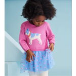 HATLEY BABY FRENCH BULLDOGS DROP WAIST SWEATER DRESS