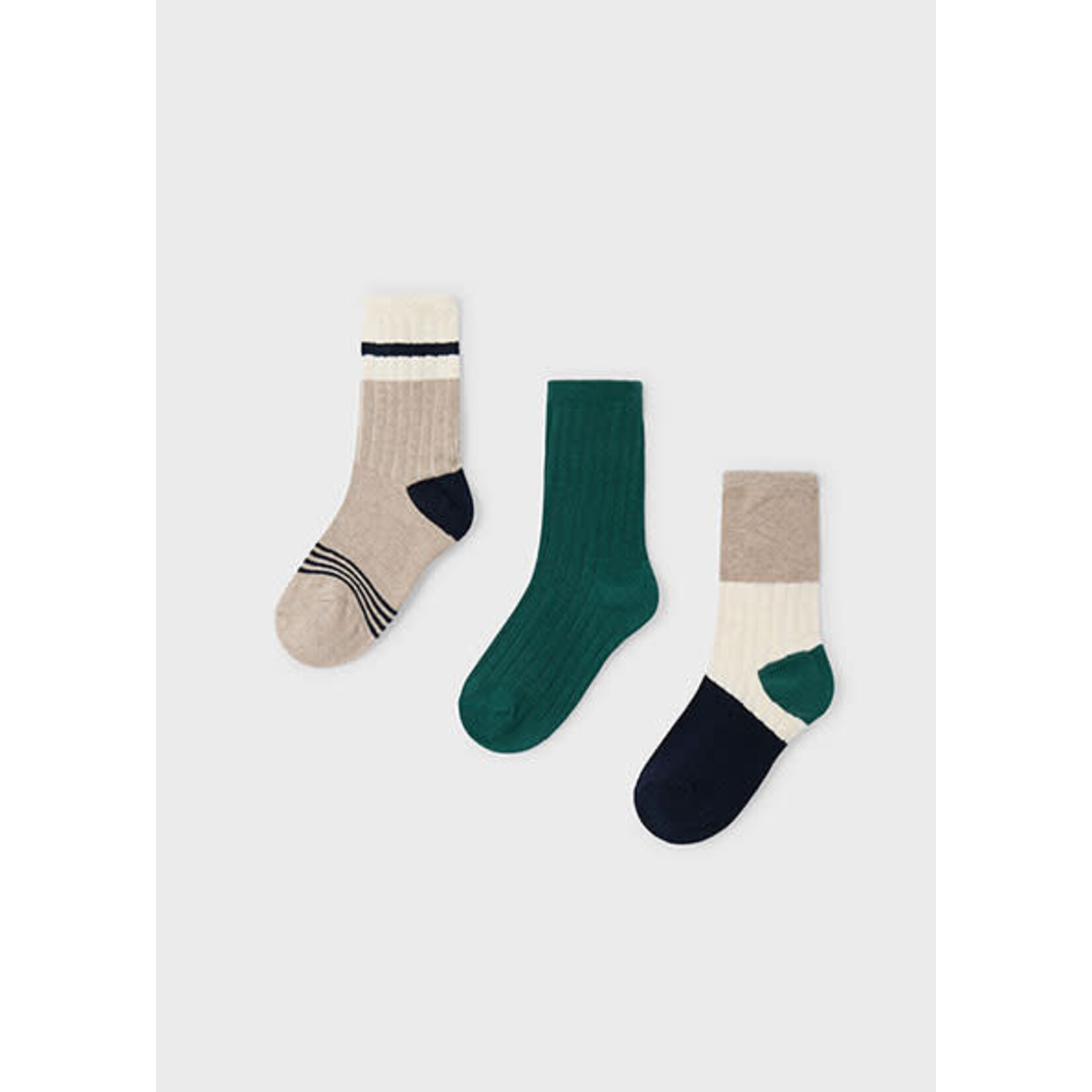 MAYORAL TWEEN SET OF 3 COLOR BLOCK TWEEN SOCKS