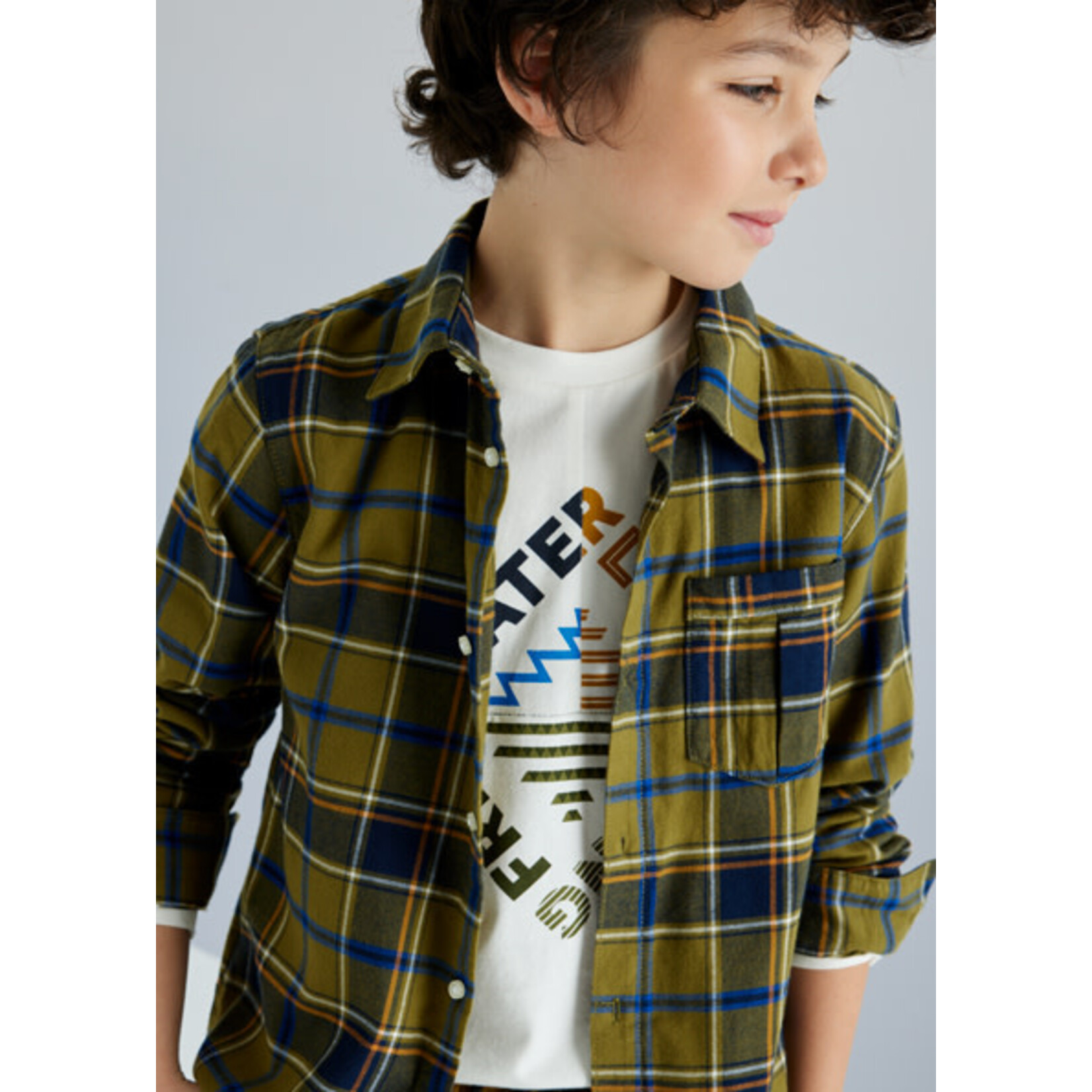 MAYORAL TWEEN PLAID FLANNEL TWEEN SHIRT