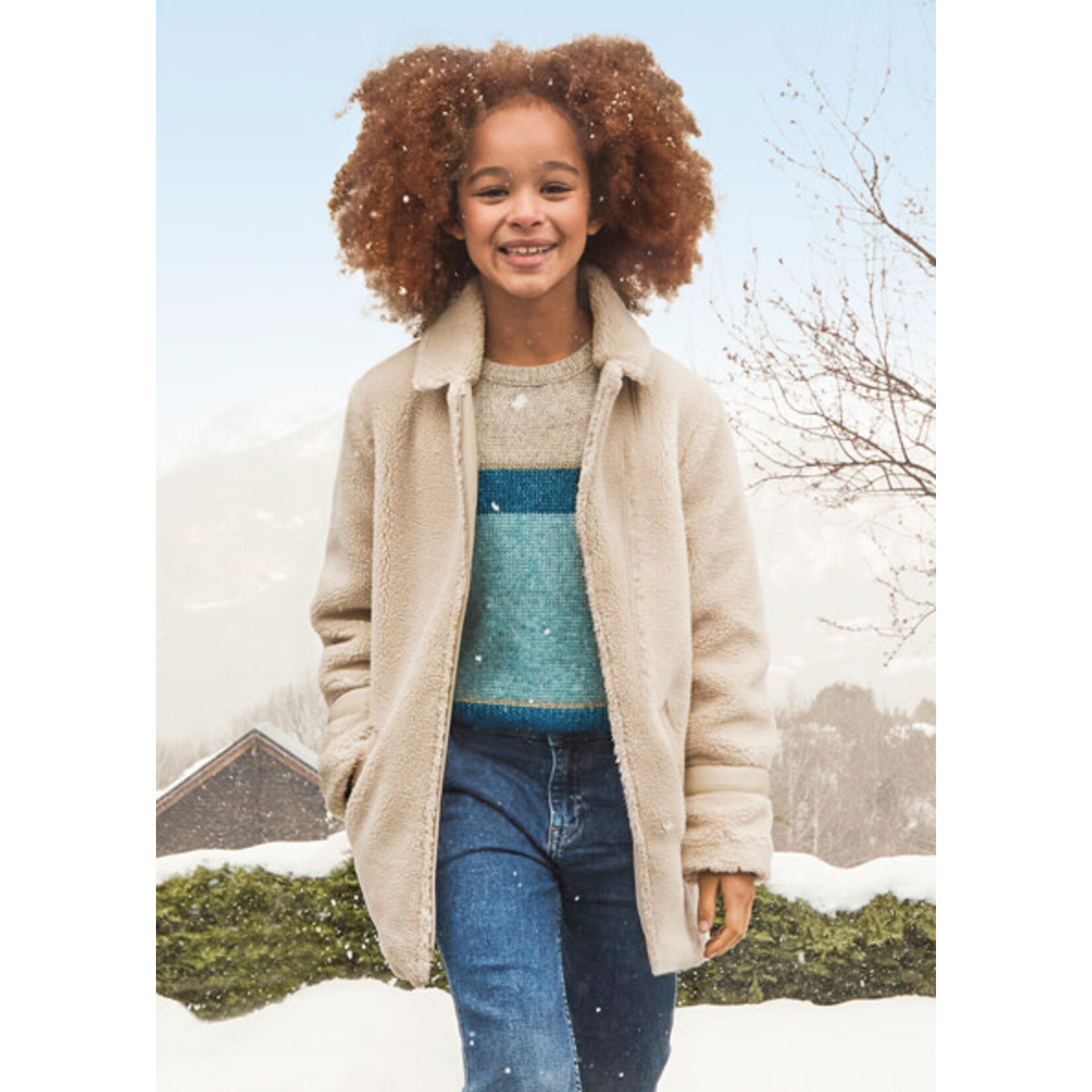 MAYORAL TWEEN FUZZY COAT TWEEN GIRL