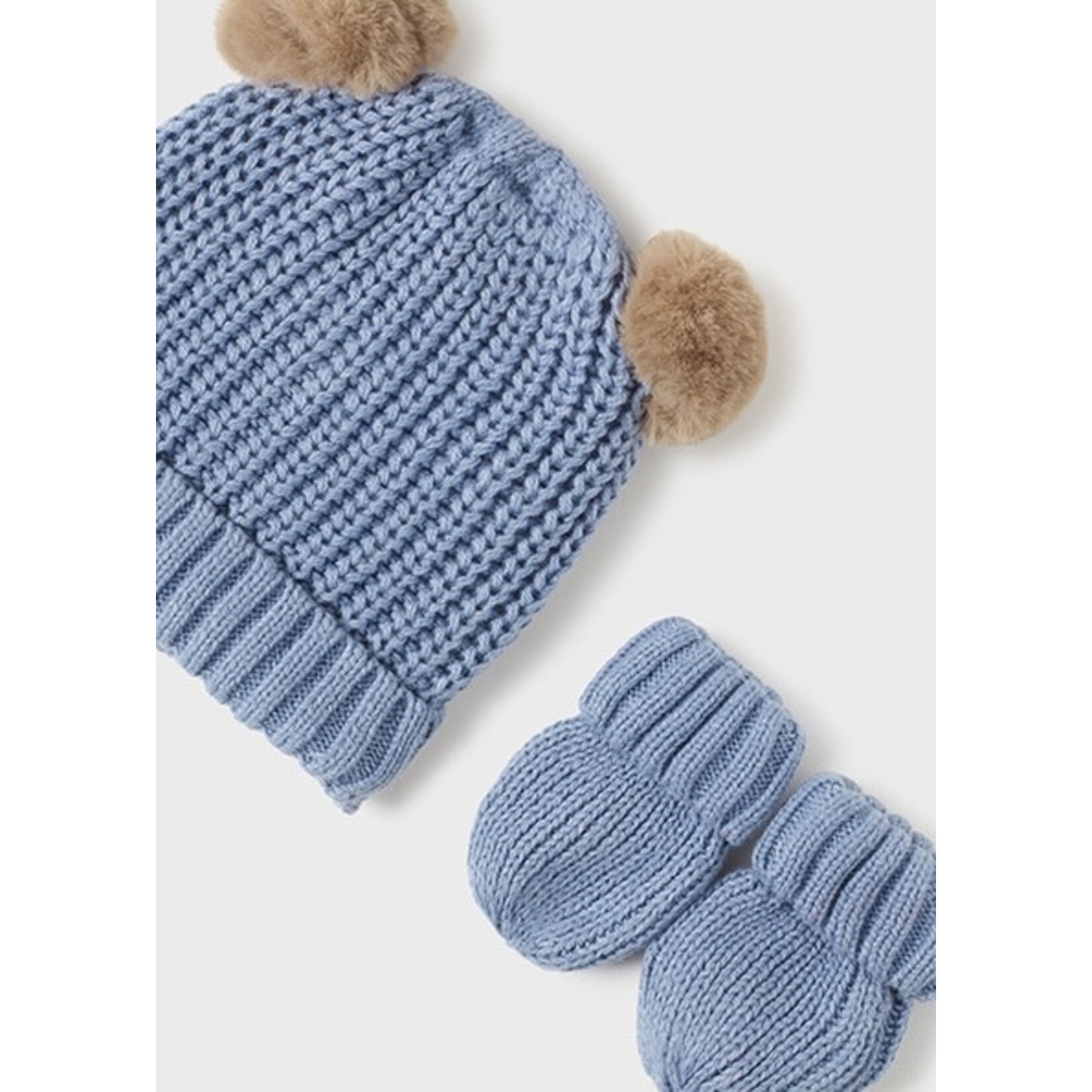 MAYORAL NEWBORN TRICOT HAT AND MITTENS SET BABY