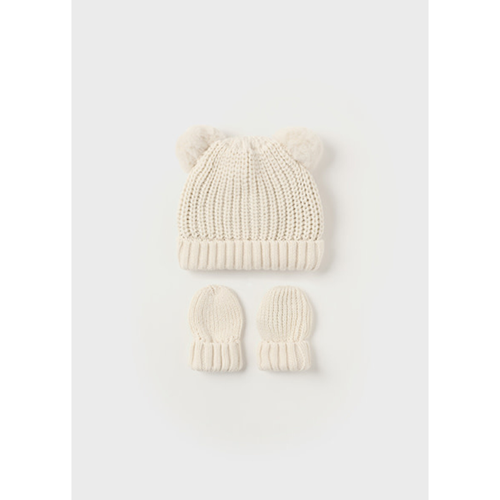 MAYORAL NEWBORN TRICOT HAT AND MITTENS SET BABY