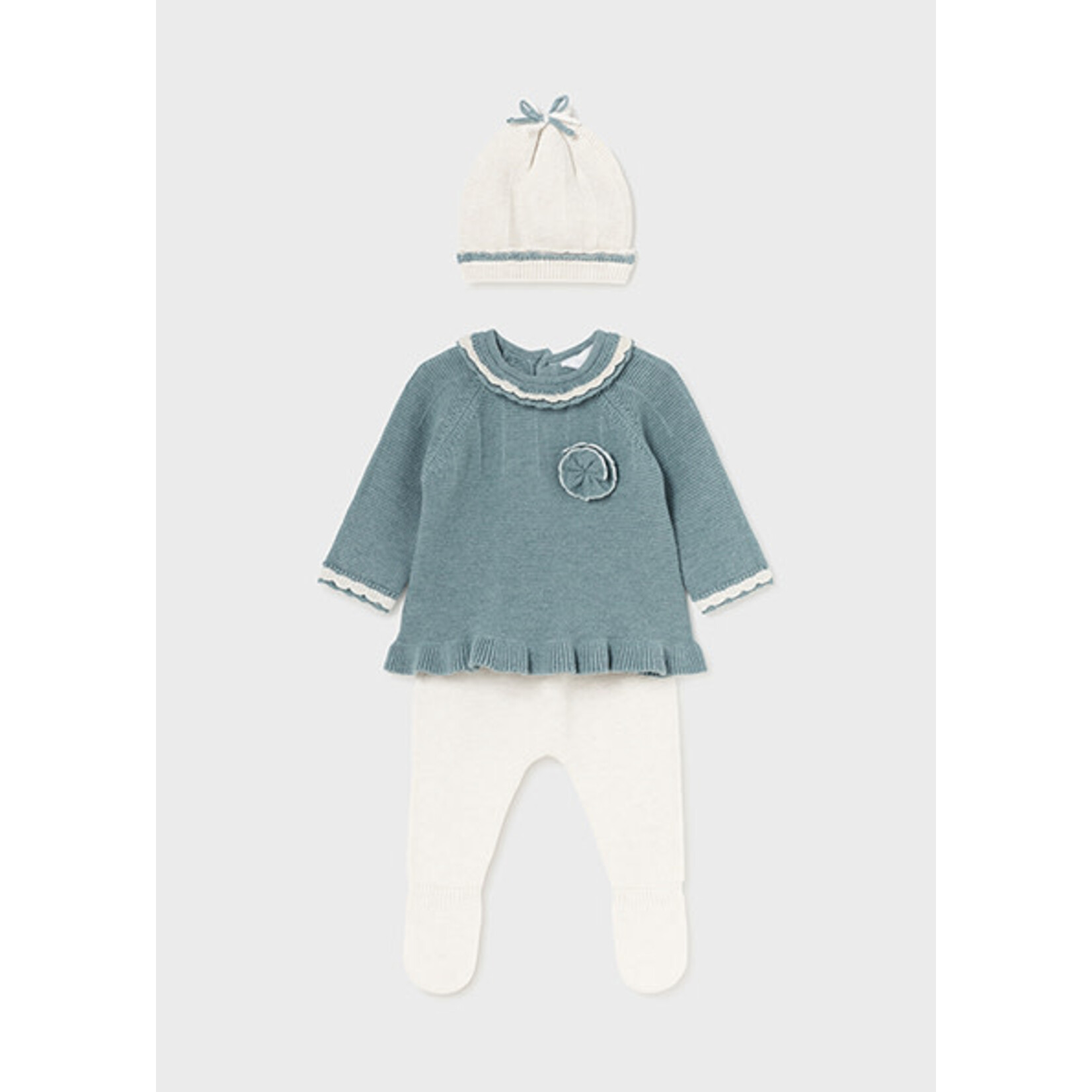 MAYORAL NEWBORN 3PC TRICOT SET NEWBORN GIRL