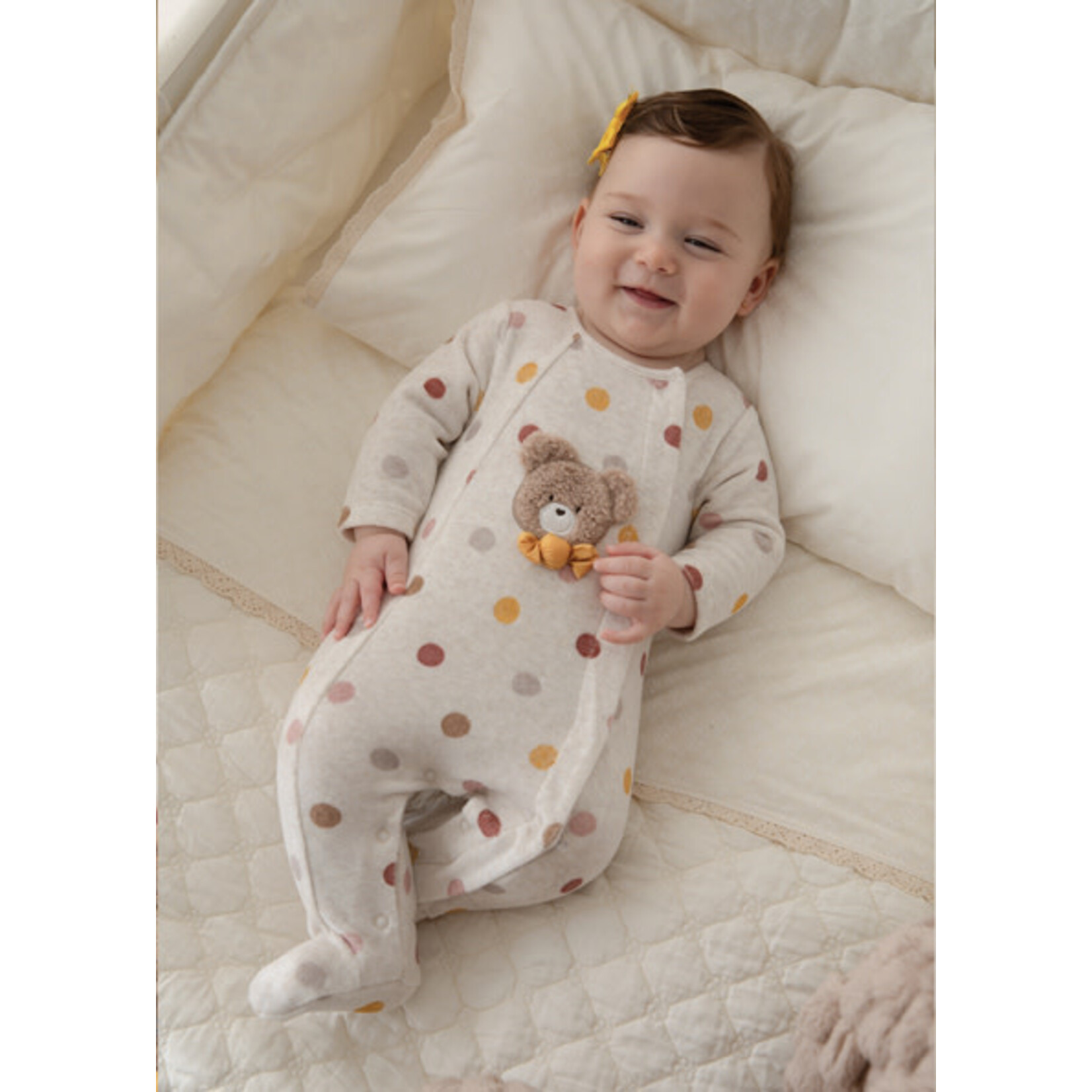 MAYORAL NEWBORN VELOUR ONE-PIECE BABY GIRL