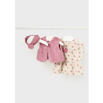 MAYORAL NEWBORN 3PC DRESS SET W/ FAUX FUR VEST BABY GIRL