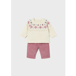 MAYORAL NEWBORN CORDUROY PANTS AND SWEATER SET BABY GIRL
