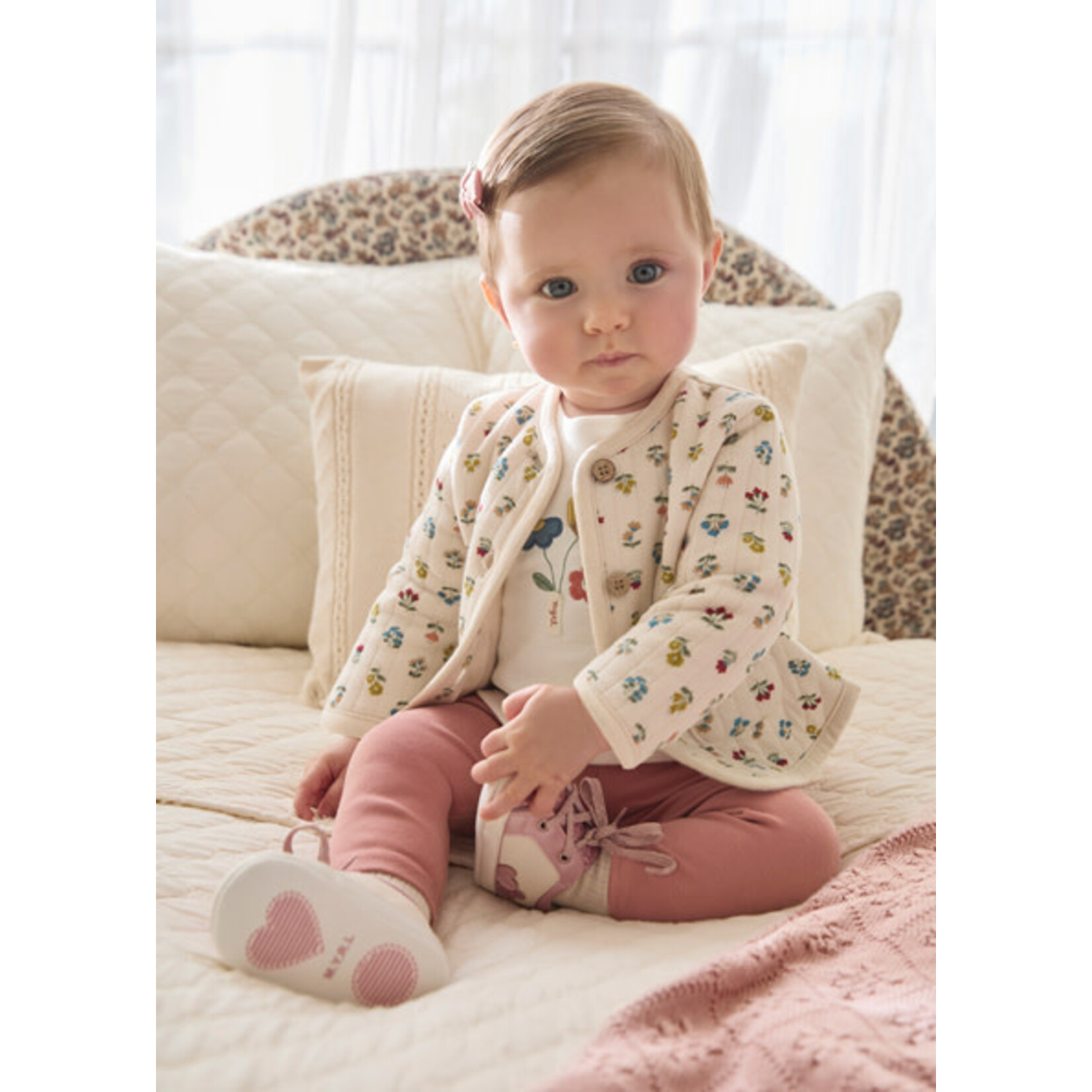 MAYORAL NEWBORN 3PC FLORAL JACKET SET BABY GIRL