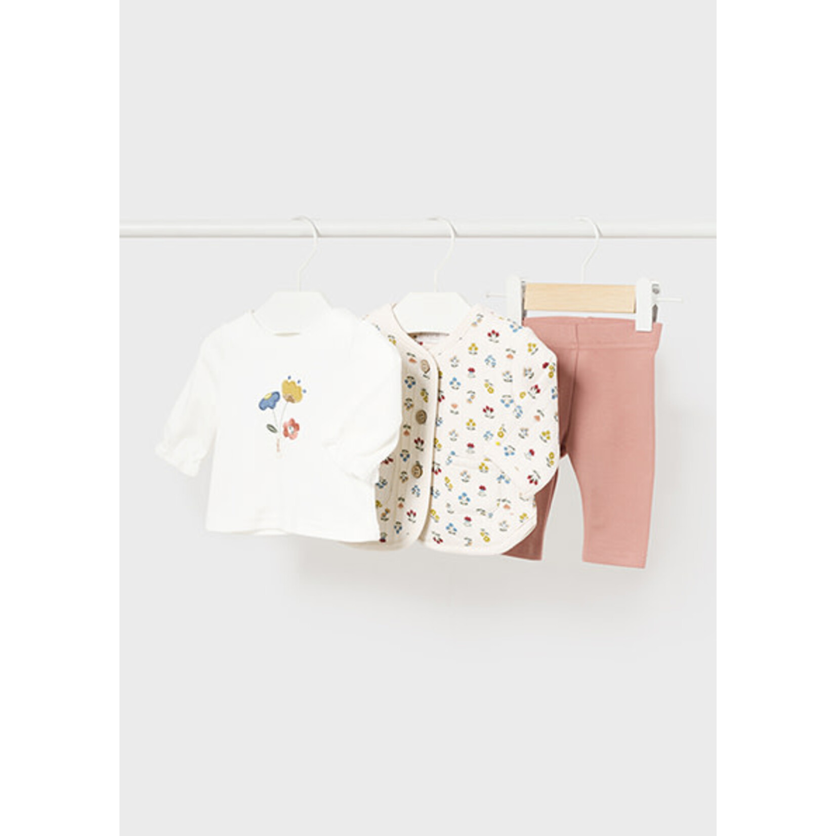 MAYORAL NEWBORN 3PC FLORAL JACKET SET BABY GIRL