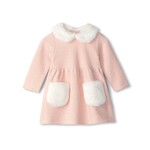 HATLEY ROSE HERRINGBONE FUR TRIM BABY & TODDLER DRESS