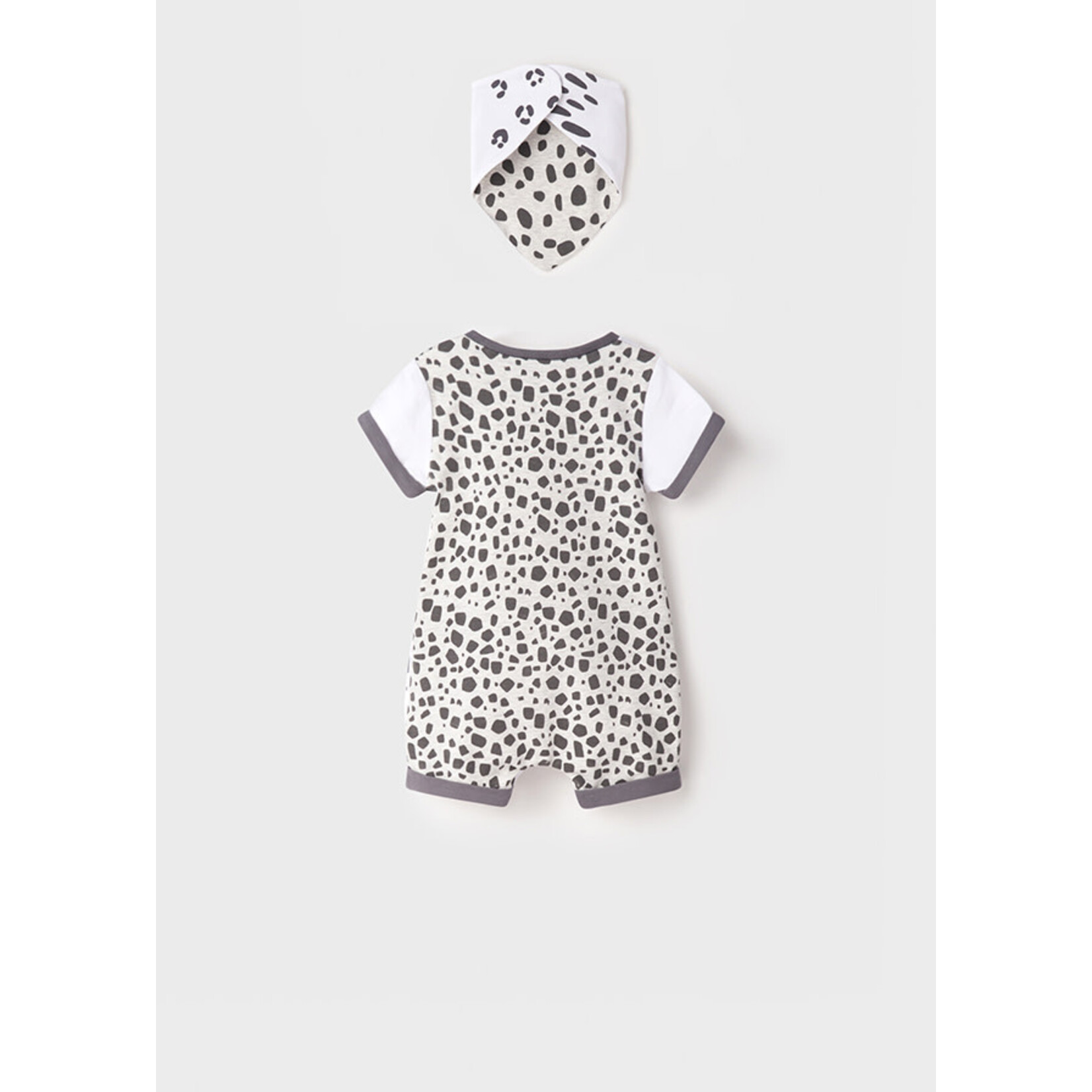 MAYORAL NEWBORN 2PC SHORT ROMPER & BANDANA SET BABY BOY