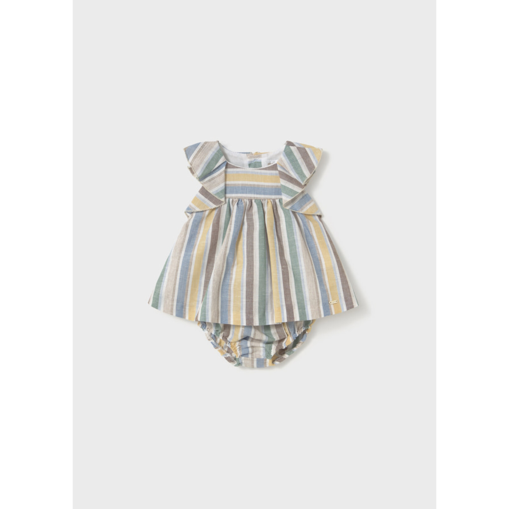 MAYORAL NEWBORN Baby Girl Linen Dress w/ Bloomers
