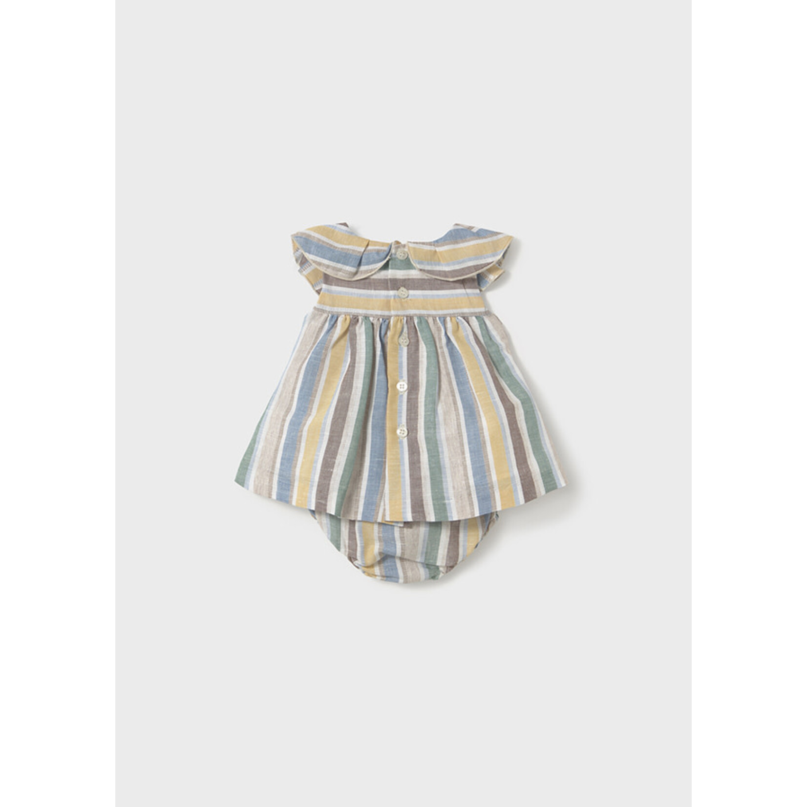 MAYORAL NEWBORN Baby Girl Linen Dress w/ Bloomers