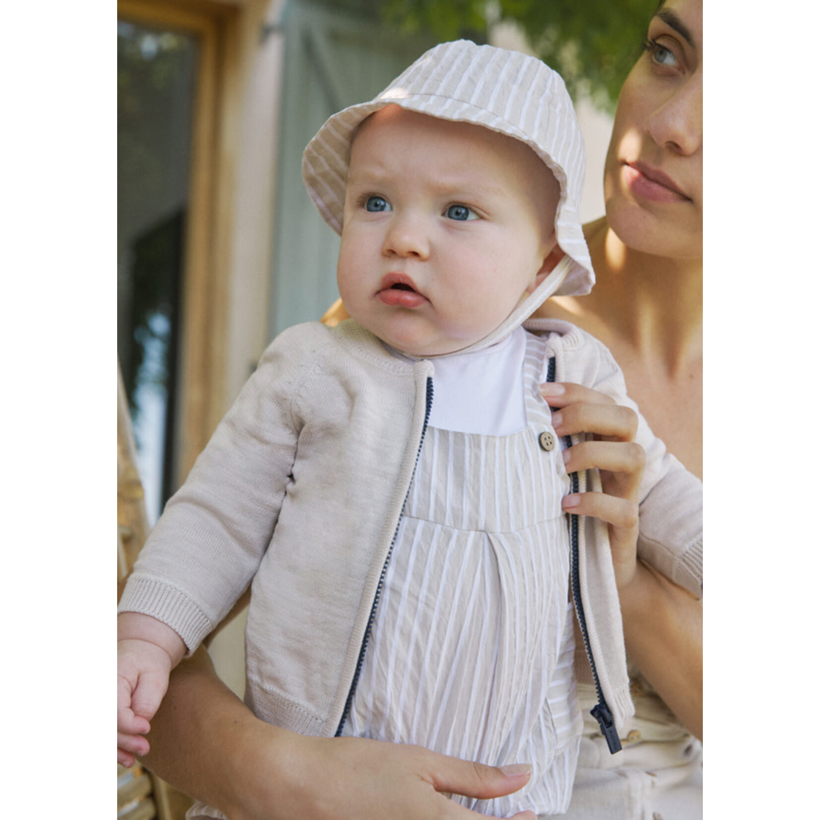 MAYORAL NEWBORN Baby Boy Linen Dress Cardigan