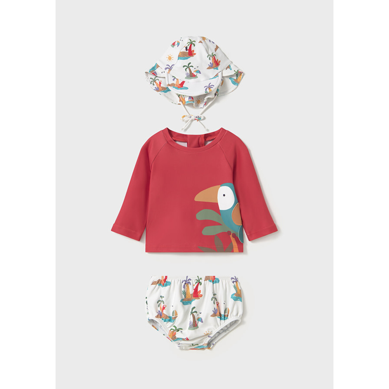 MAYORAL NEWBORN Newborn 3-Piece Swim Set with Sun Protection