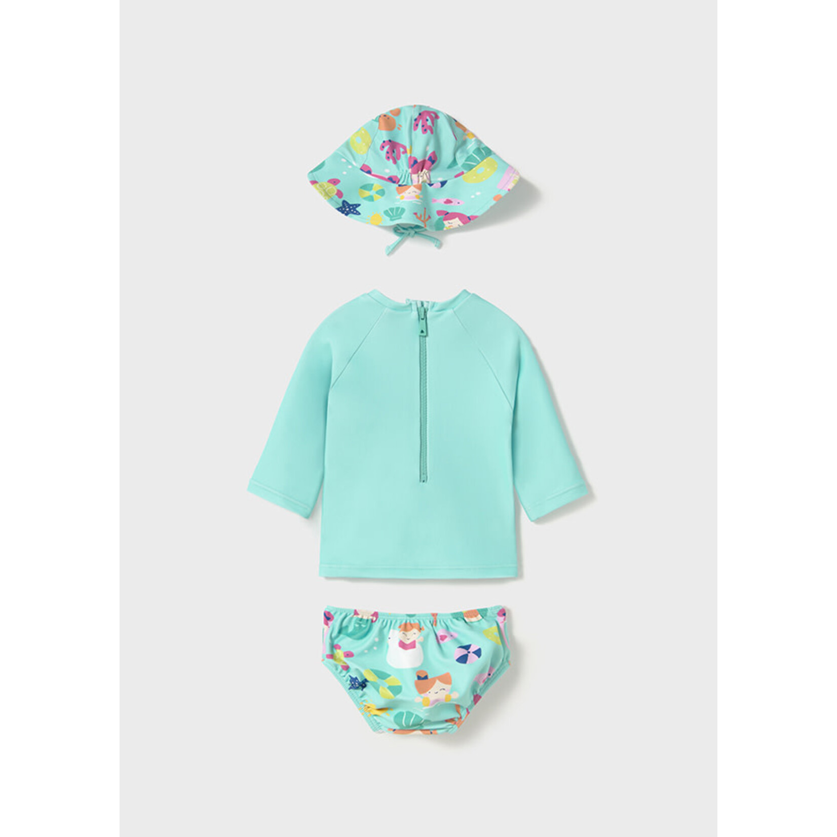 MAYORAL NEWBORN Newborn 3-Piece Swim Set with Sun Protection