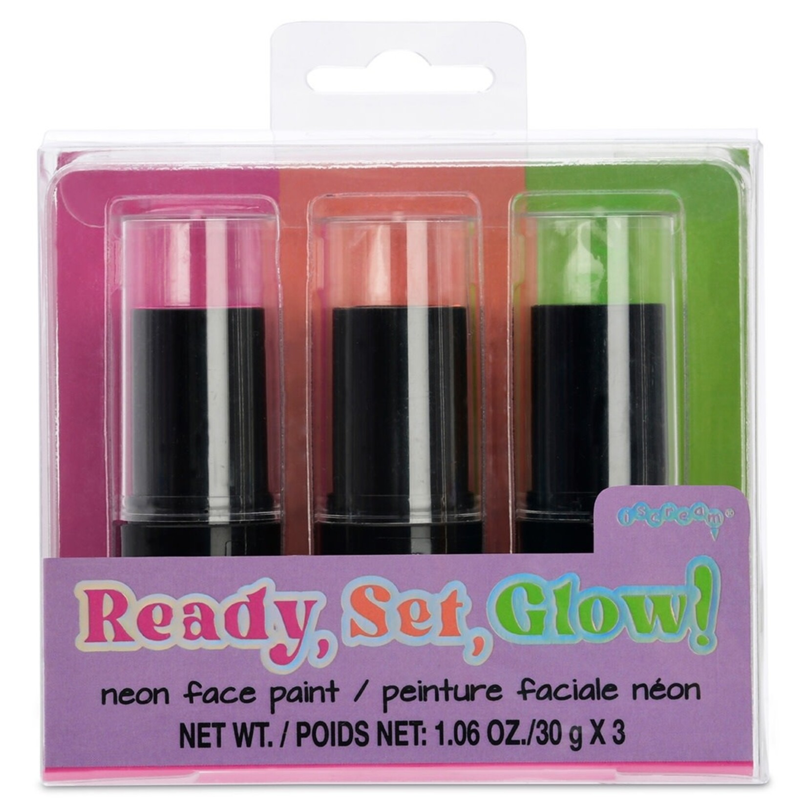 ISCREAM Ready, Set, Glow! Neon Face Paint Set