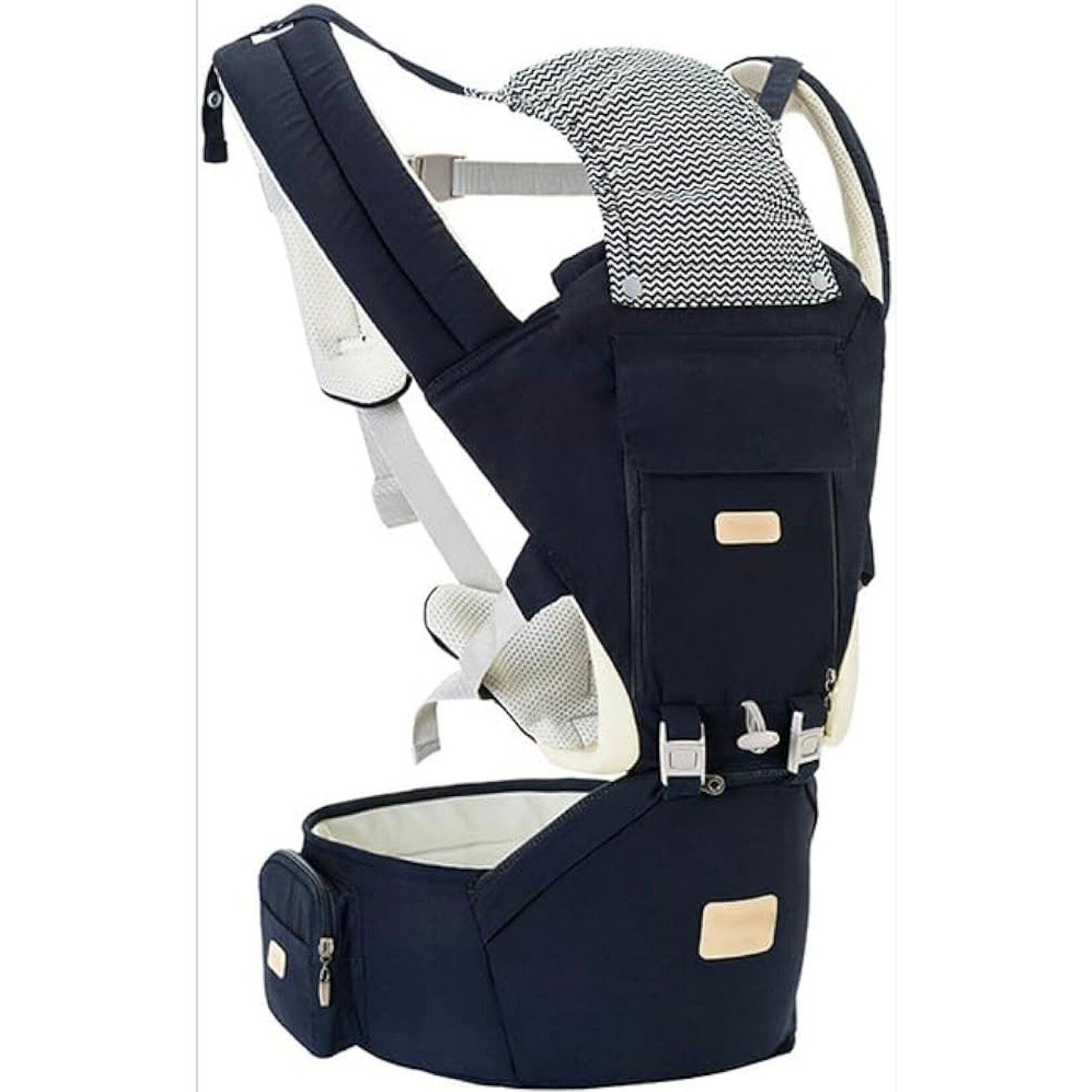 Sharth Baby Essentials Baby Carrier with Hip Seat, 6-in-1 Infants & Toddlers (7-41 lbs) Carrier Dark Blue