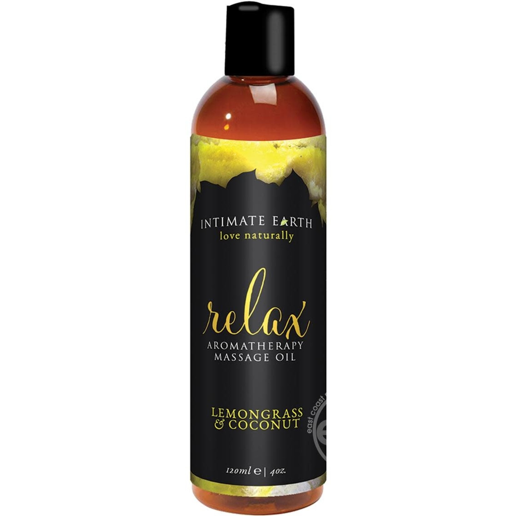 Intimate Earth Relax Aromatherapy Massage Oil Lemongrass & Coconut 4oz