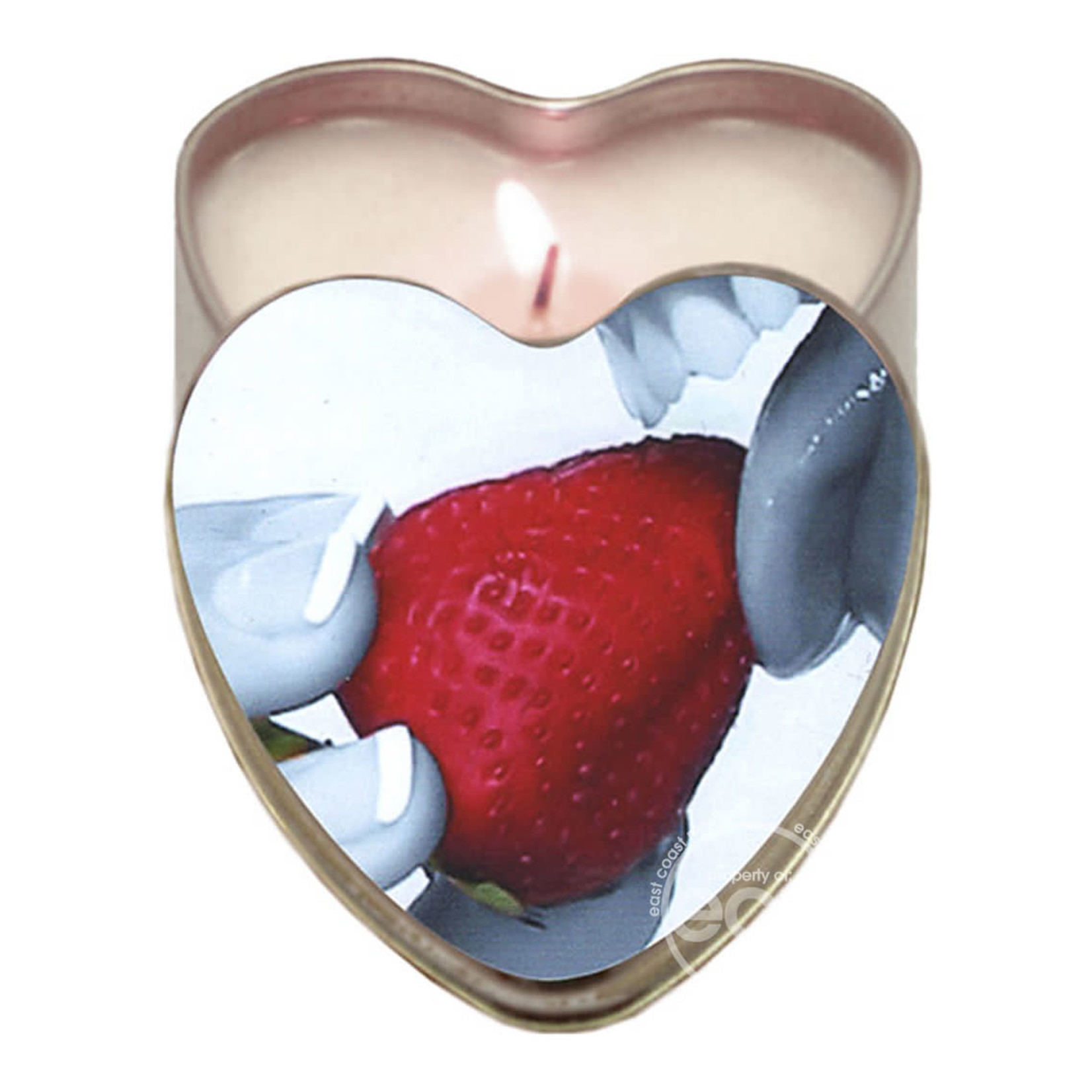 Earthly Body Heart-Shaped Hemp Seed Edible Massage Candle Strawberry 4oz