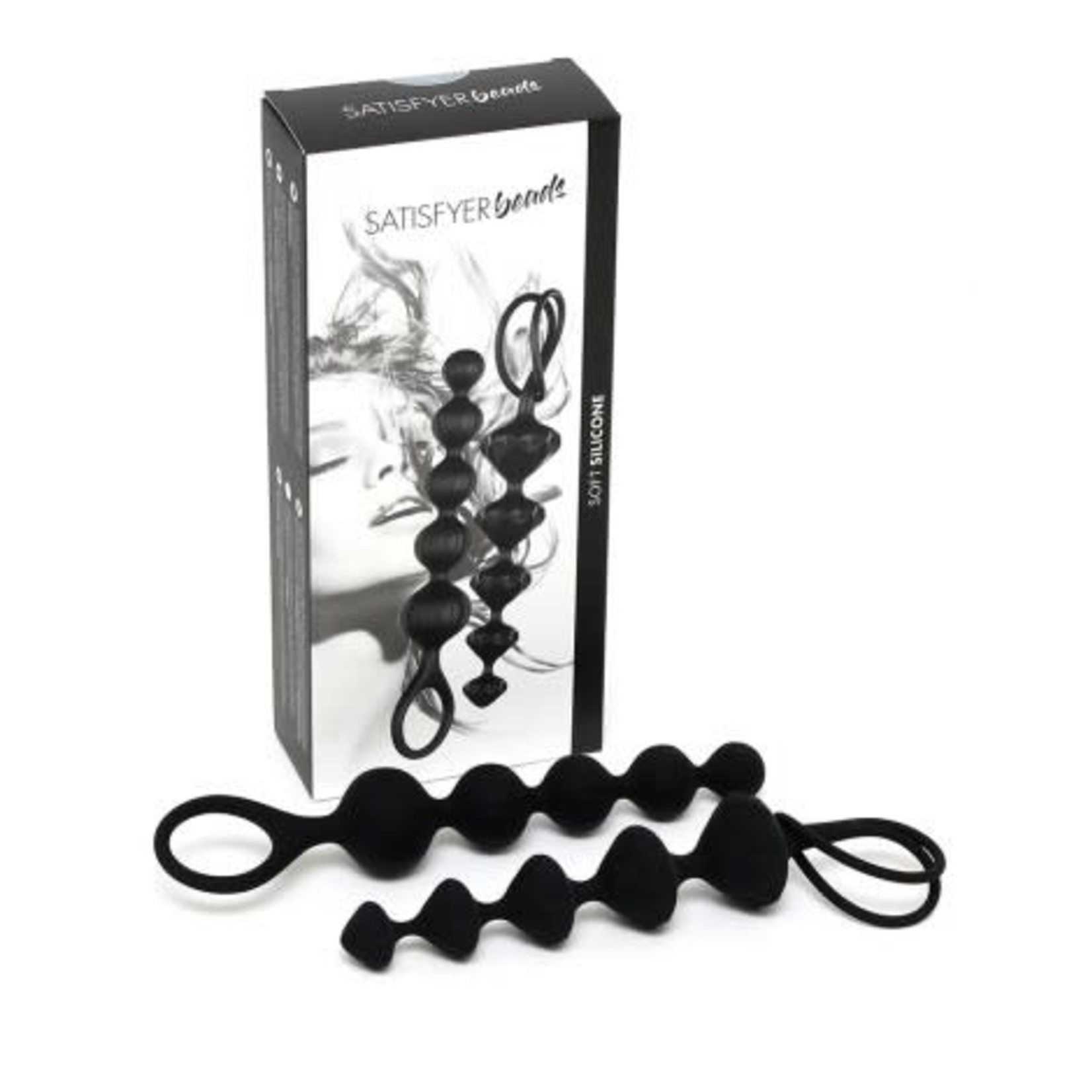 Satisfyer Love Beads Silicone Anal Beads Black 2 Each Per Set