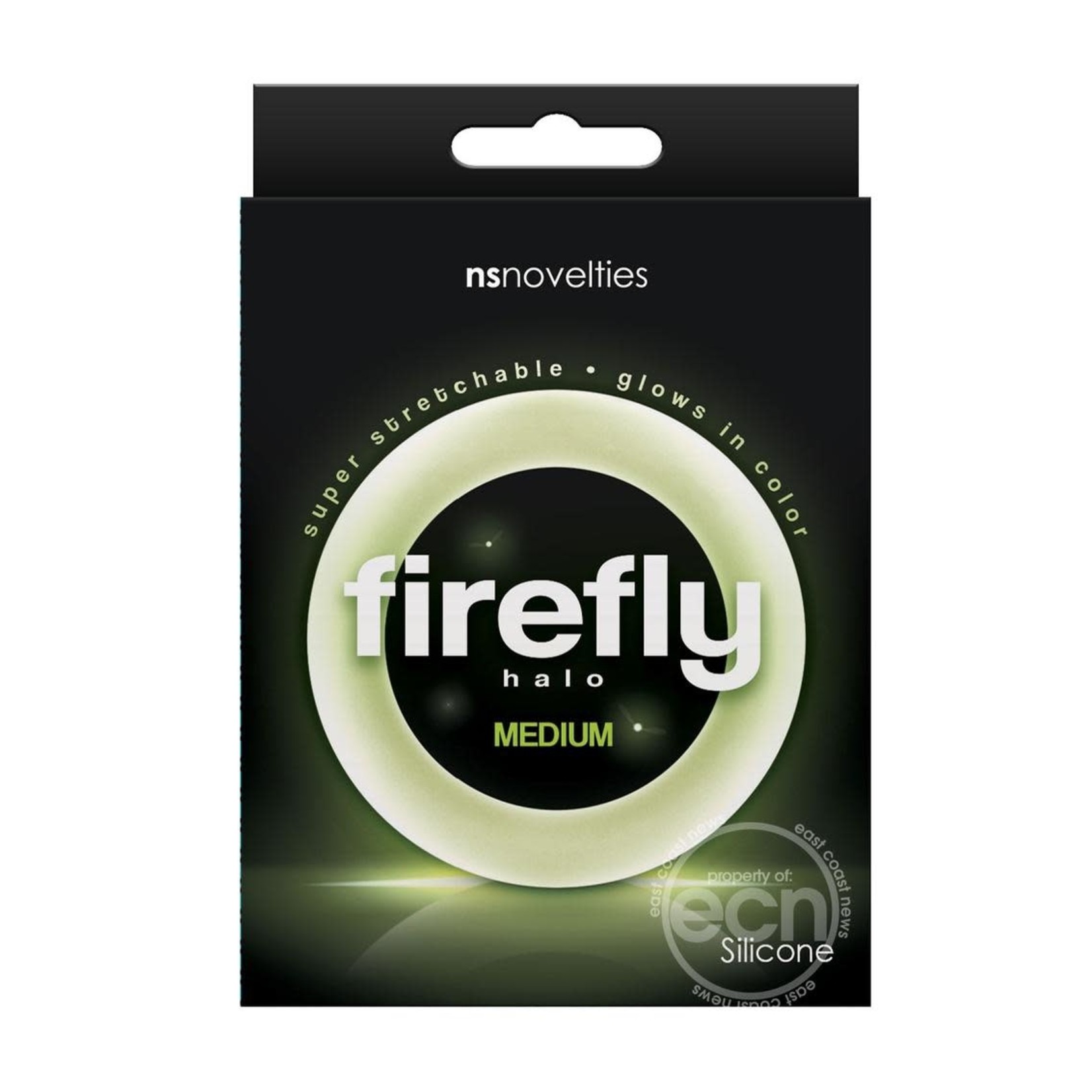 Firefly Halo Medium Silicone Cock Ring Glow In The Dark - Clear