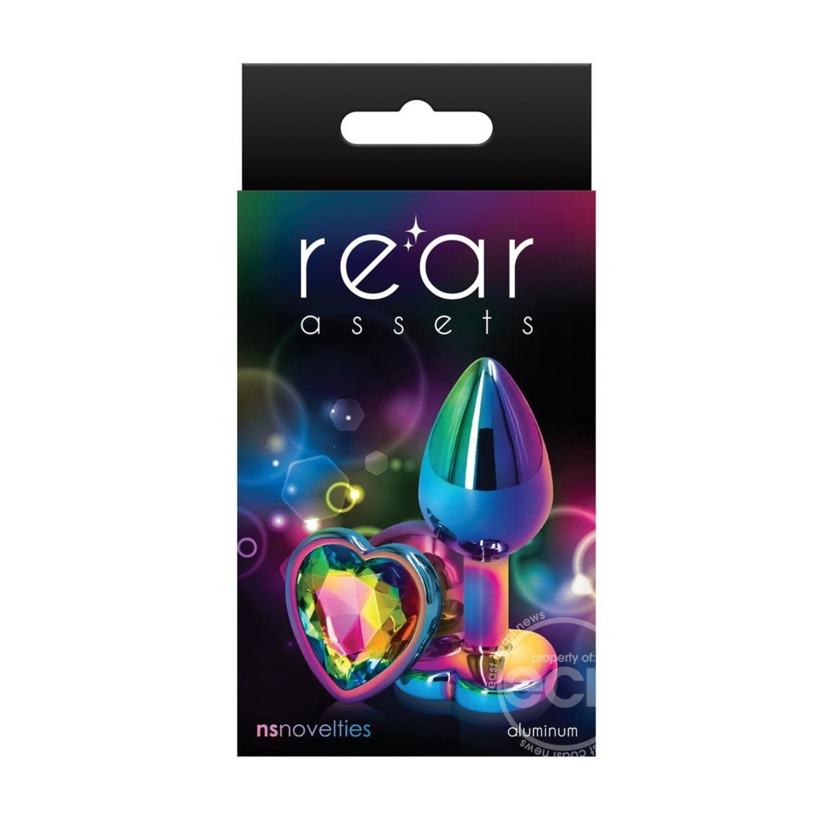 Rear Assets Multicolor Heart Anal Plug - Small - Rainbow