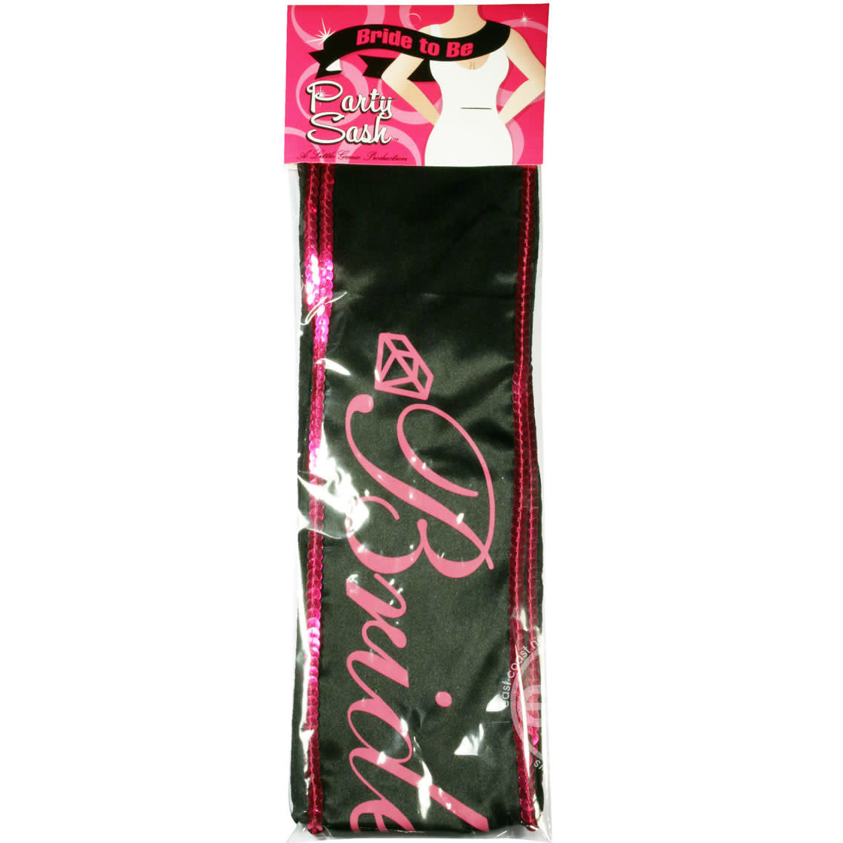 Bride To Be Adjustable Party Sash - Black/Pink