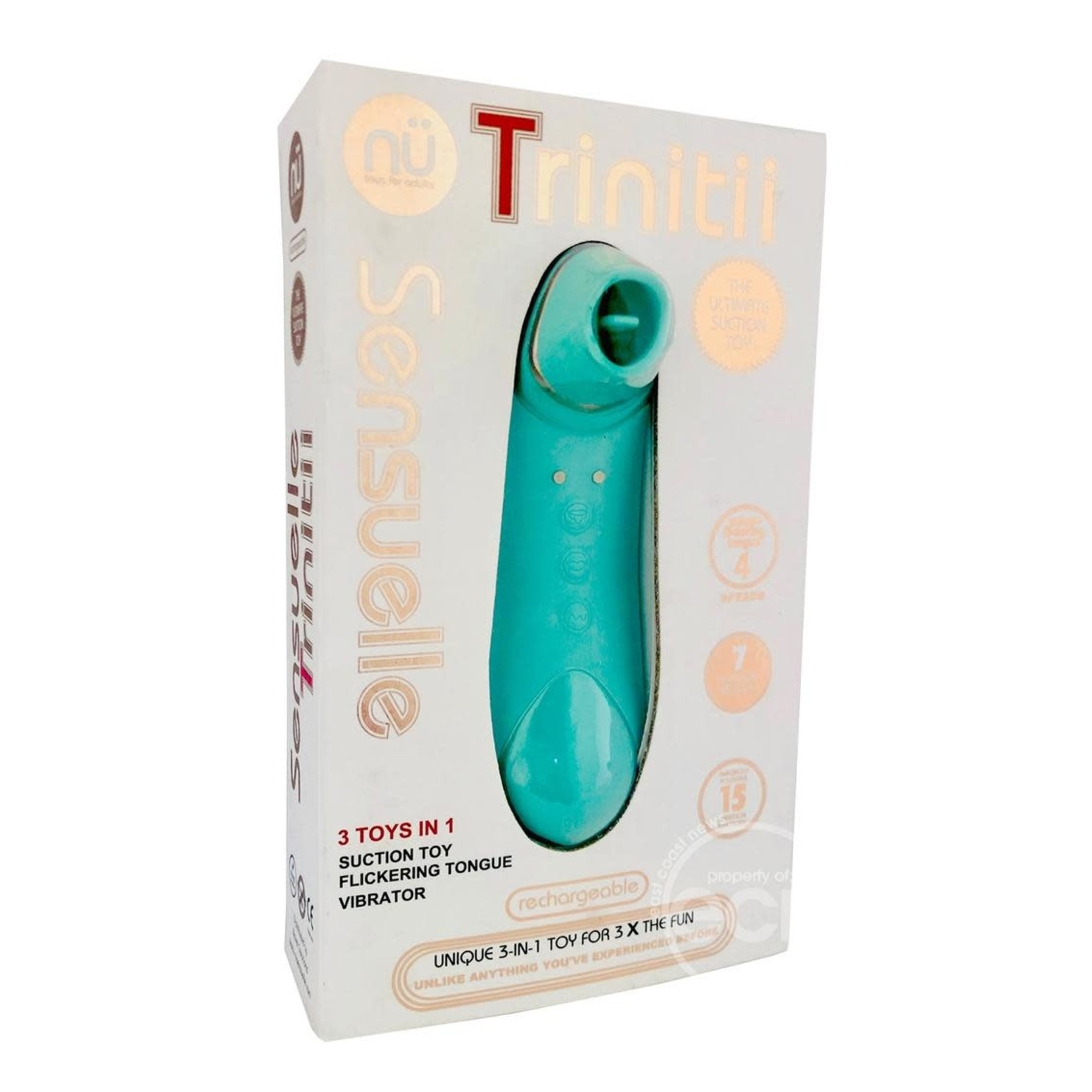 Sensuelle Trinitii 3-in-1 Suction Tongue-Electric Blue