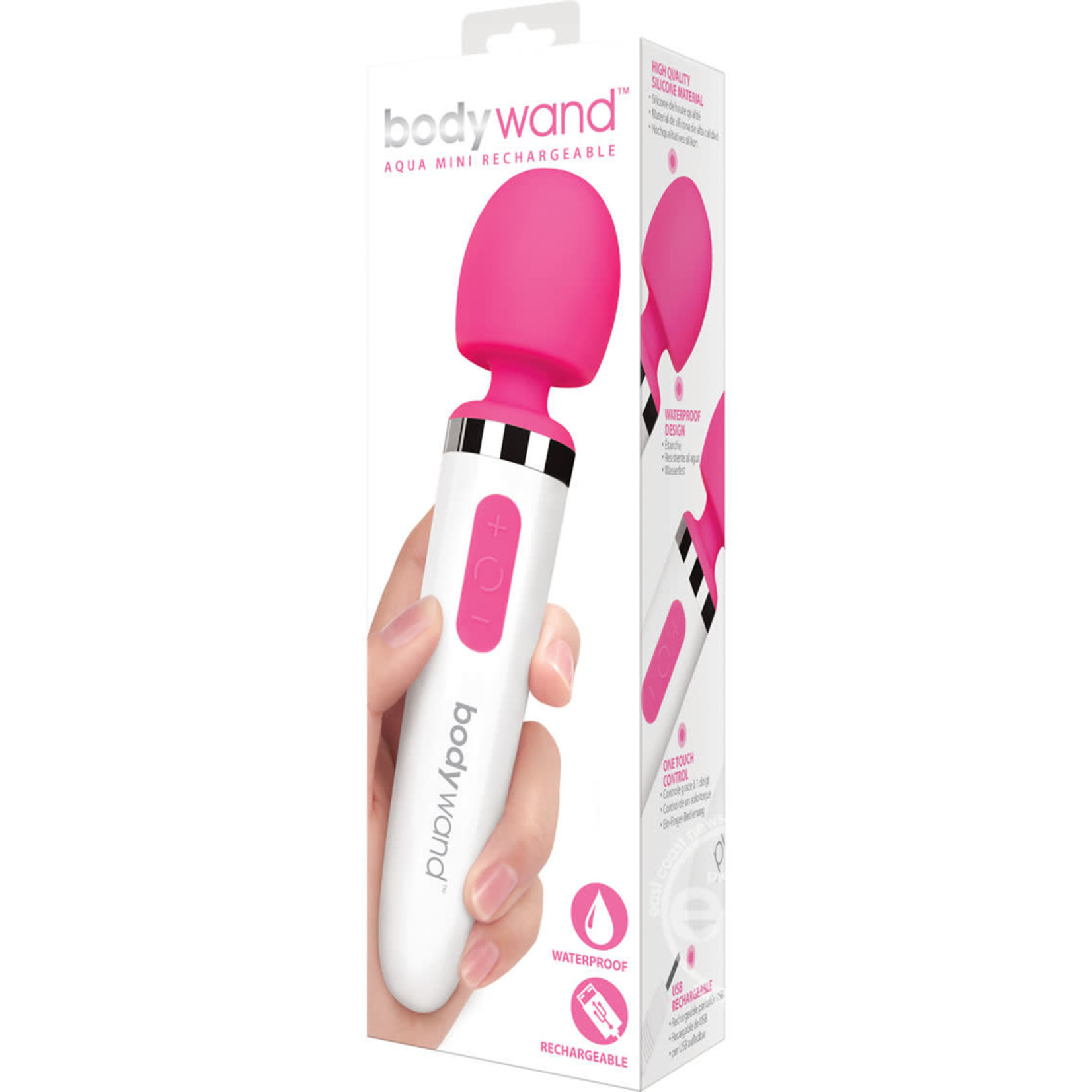 Bodywand Aqua Mini Rechargeable Silicone Wand Massager - Pink