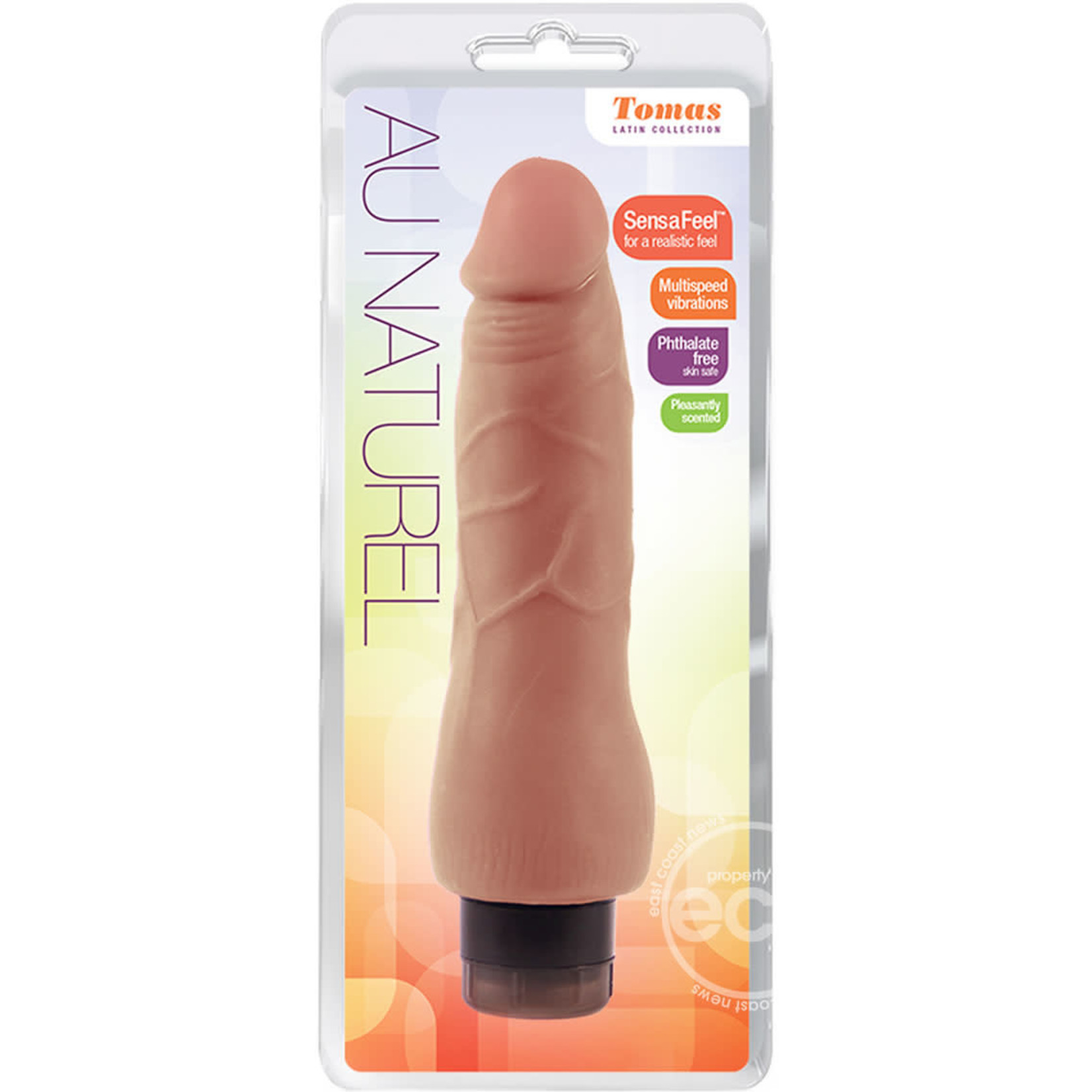 Au Naturel Tomas Vibrating Dildo 9in - Caramel