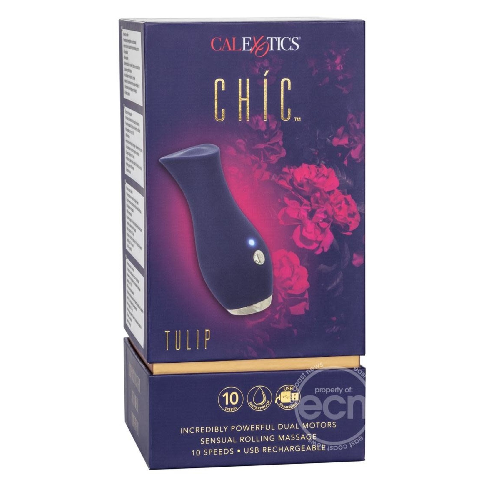 Chic Tulip Silicone Rechargeable Massager - Blue