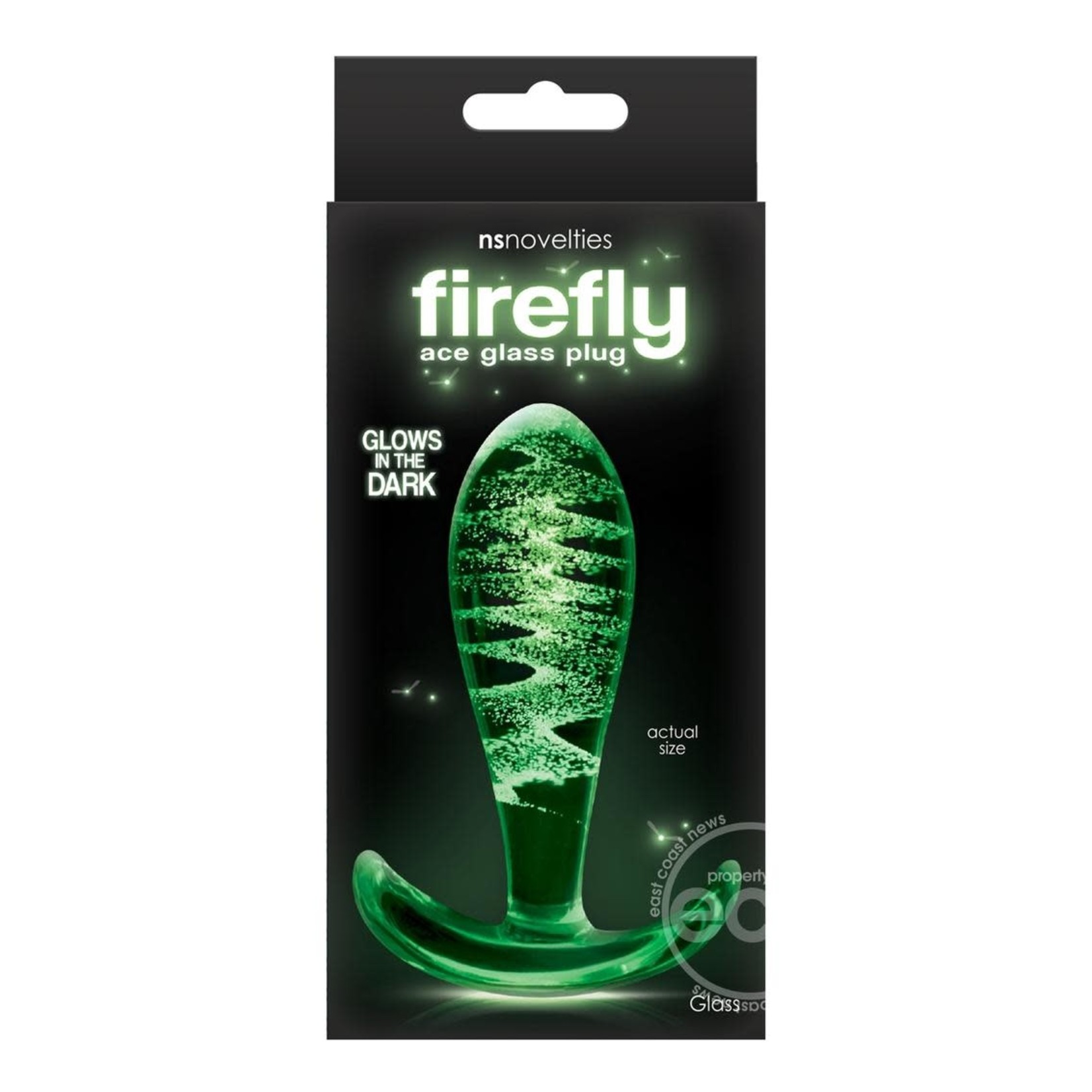 Firefly Ace I Glass Plug Butt Plug Glow In The Dark - Clear